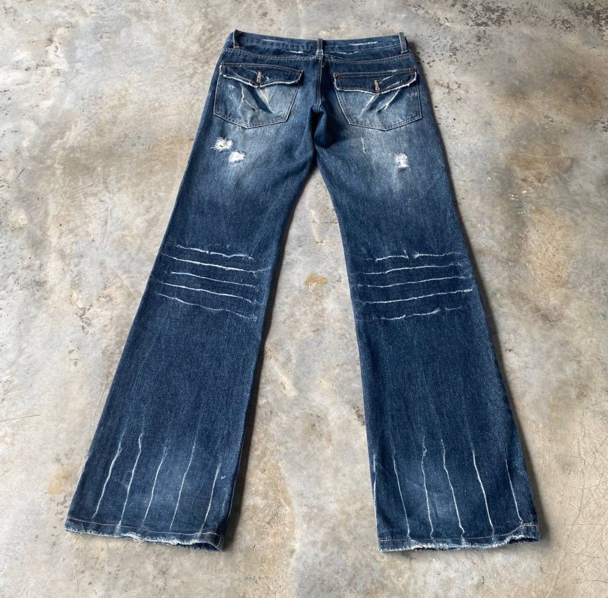LOWBOX ARCHIVE Lowbox "Shredded" Distressed Flare Cyberpunk Size US 29 - 11 Thumbnail