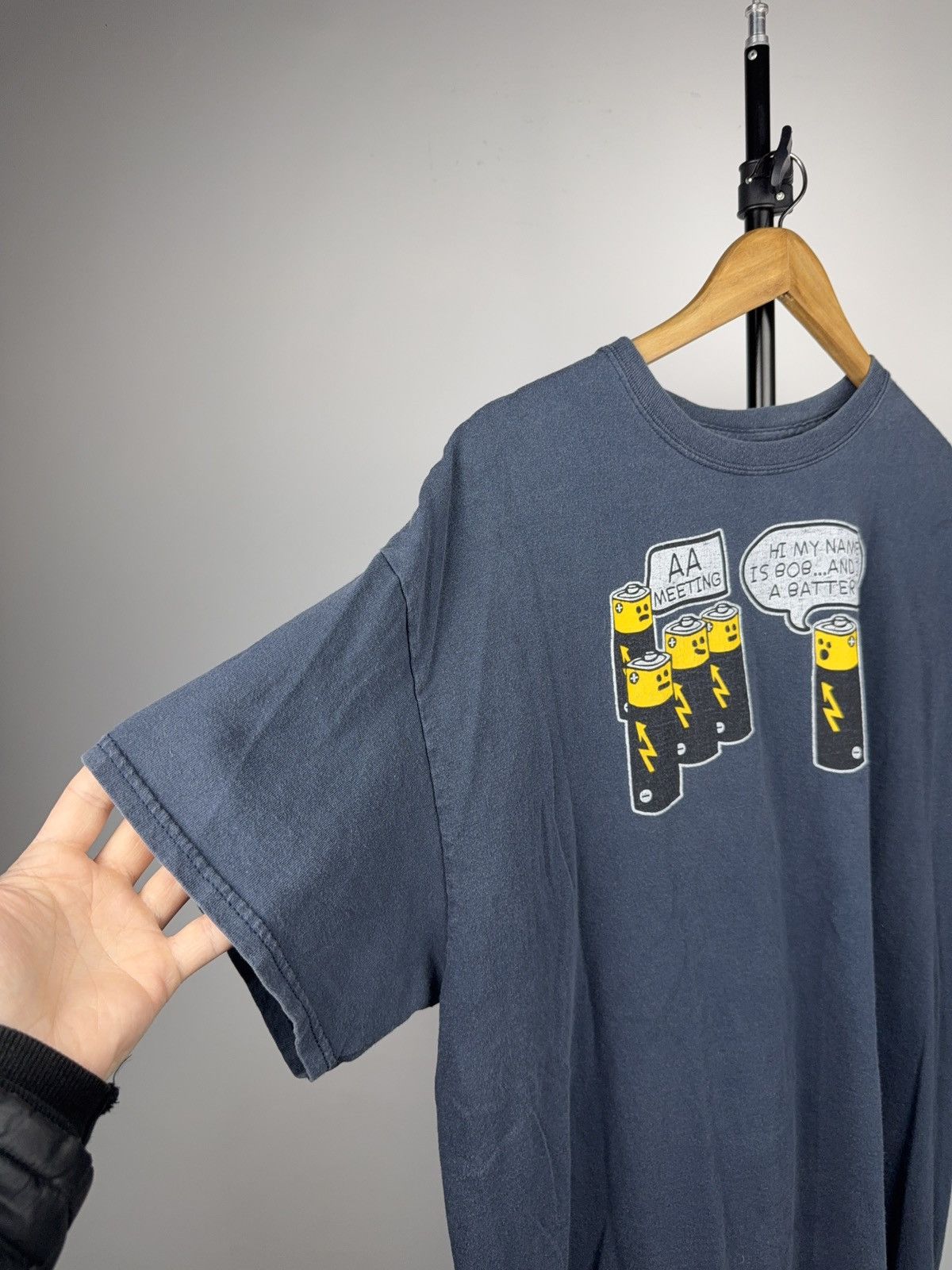 Vintage 00s Funny AA Battery Meeting Graphic Tee Bob Joke T-Shirt Size US L / EU 52-54 / 3 - 7 Thumbnail