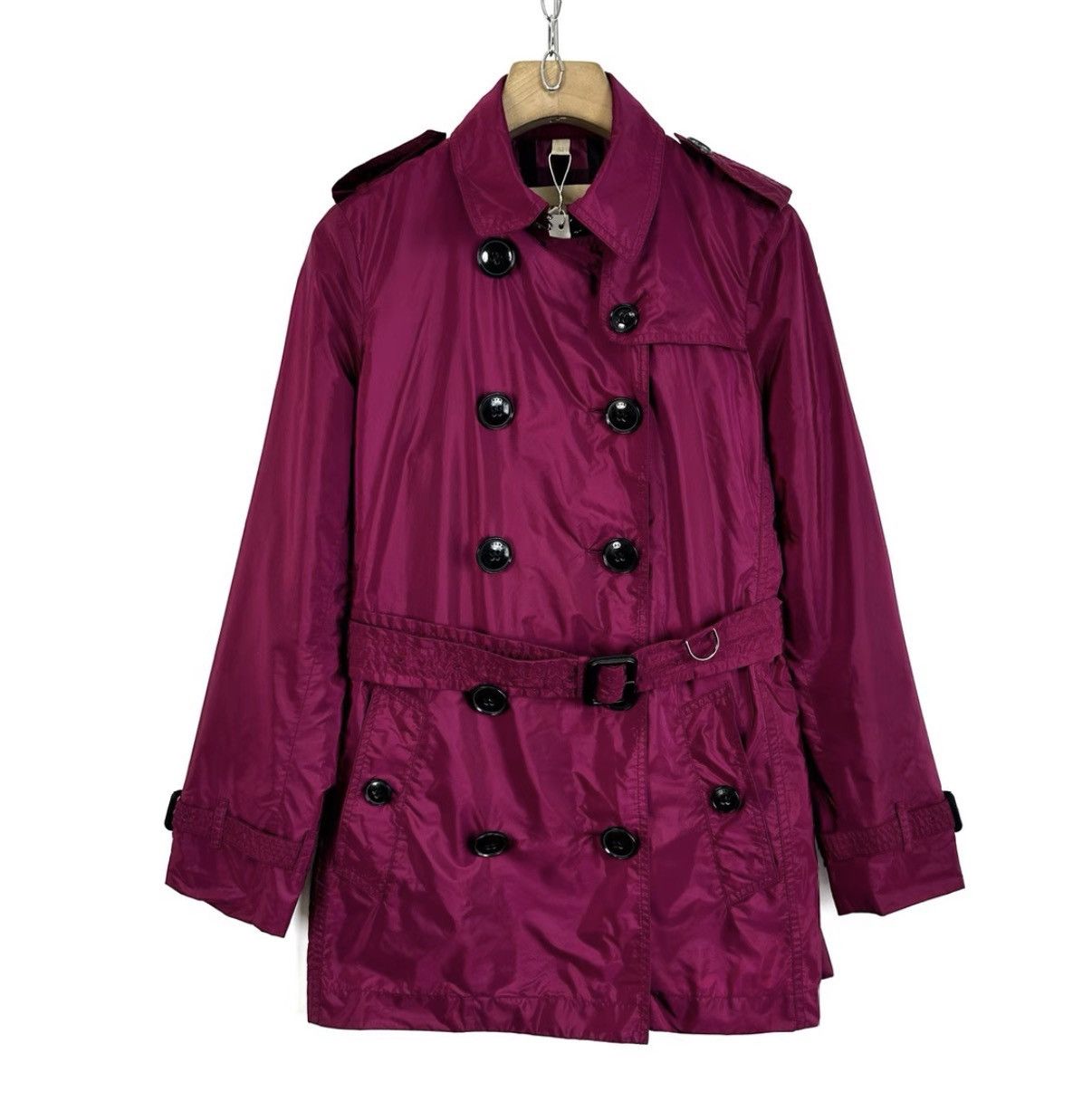 Burberry Burberry Magenta Mid-Length Double-Breasted Trench Coat K12 Size M / US 6-8 / IT 42-44 - 1 Thumbnail