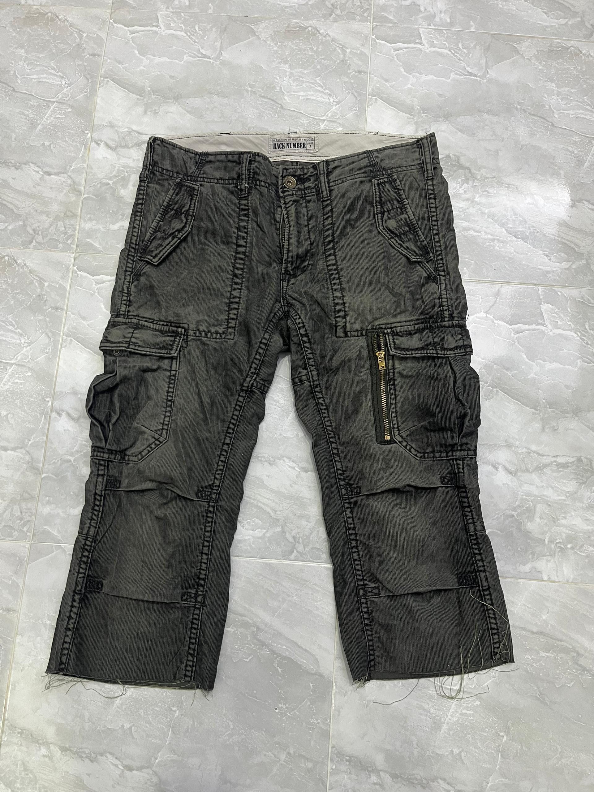 Japanese Brand Back Number Corduroy Cargo Cropped Military Pants Size US 32 / EU 48 - 1 Thumbnail