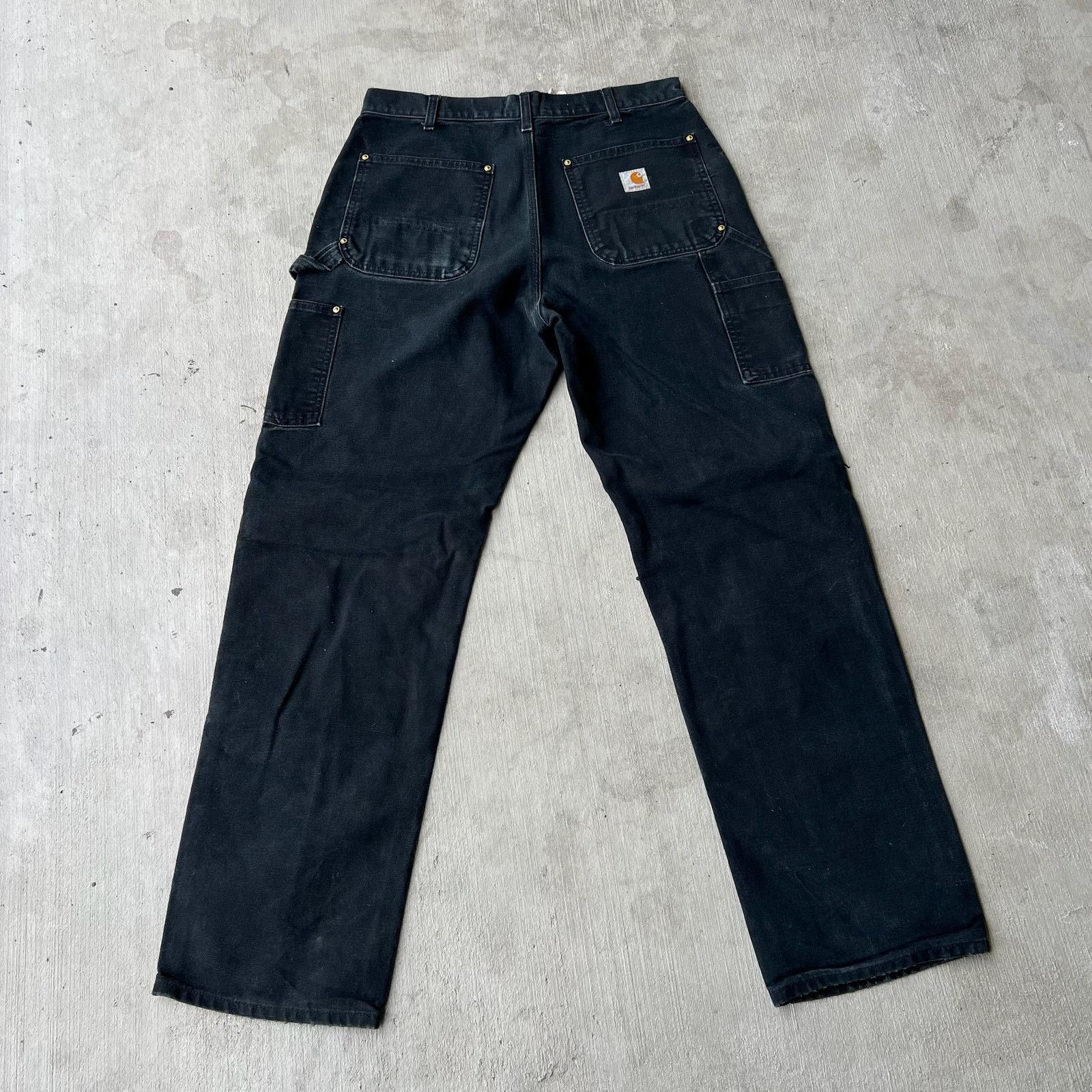 Carhartt × Vintage Carhartt faded black double knee work wear carpenter pants Size US 31 - 5 Thumbnail