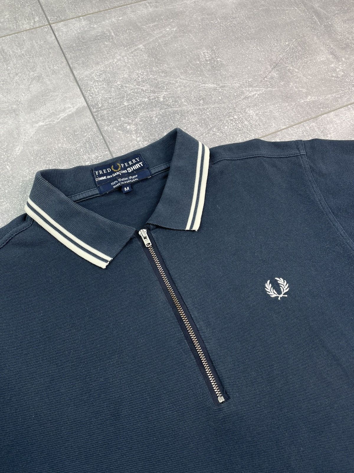 Comme des Garcons × Fred Perry Comme Des Garçons x Fred Perry Vintage Zip Polo Shirt Size US M / EU 48-50 / 2 - 2 Thumbnail