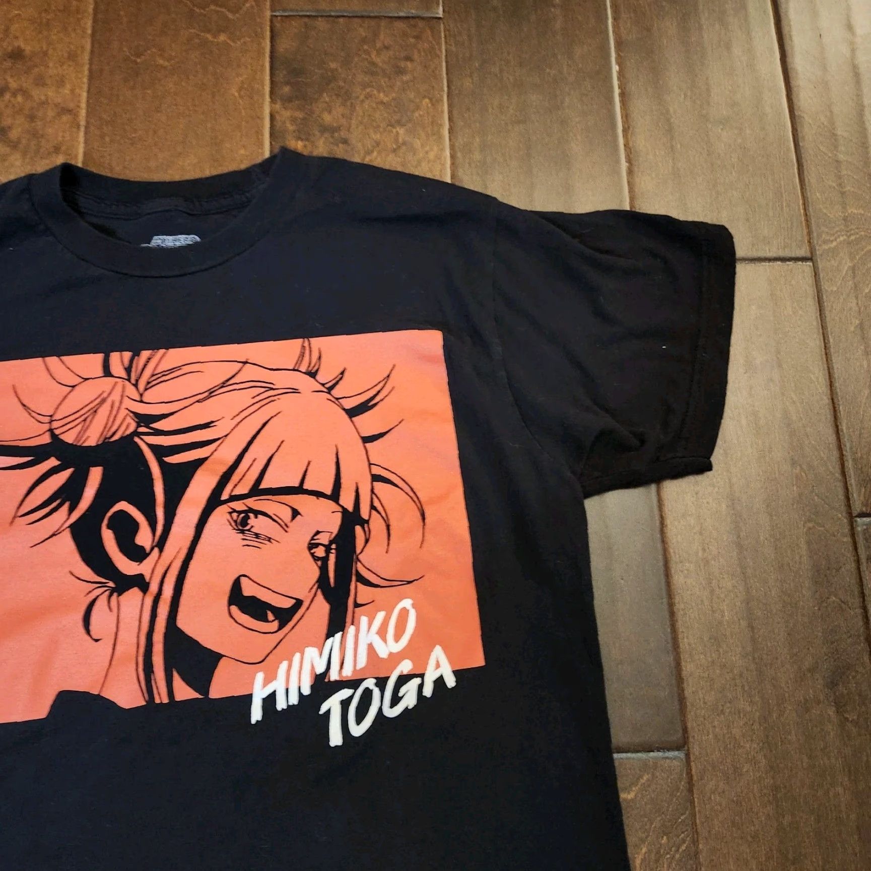Toga My Hero Academia T-Shirt Mens Black Crew Neck Short Sleeve Size M Graphic Print Himiko Toga Anime Size US M / EU 48-50 / 2 - 5 Thumbnail