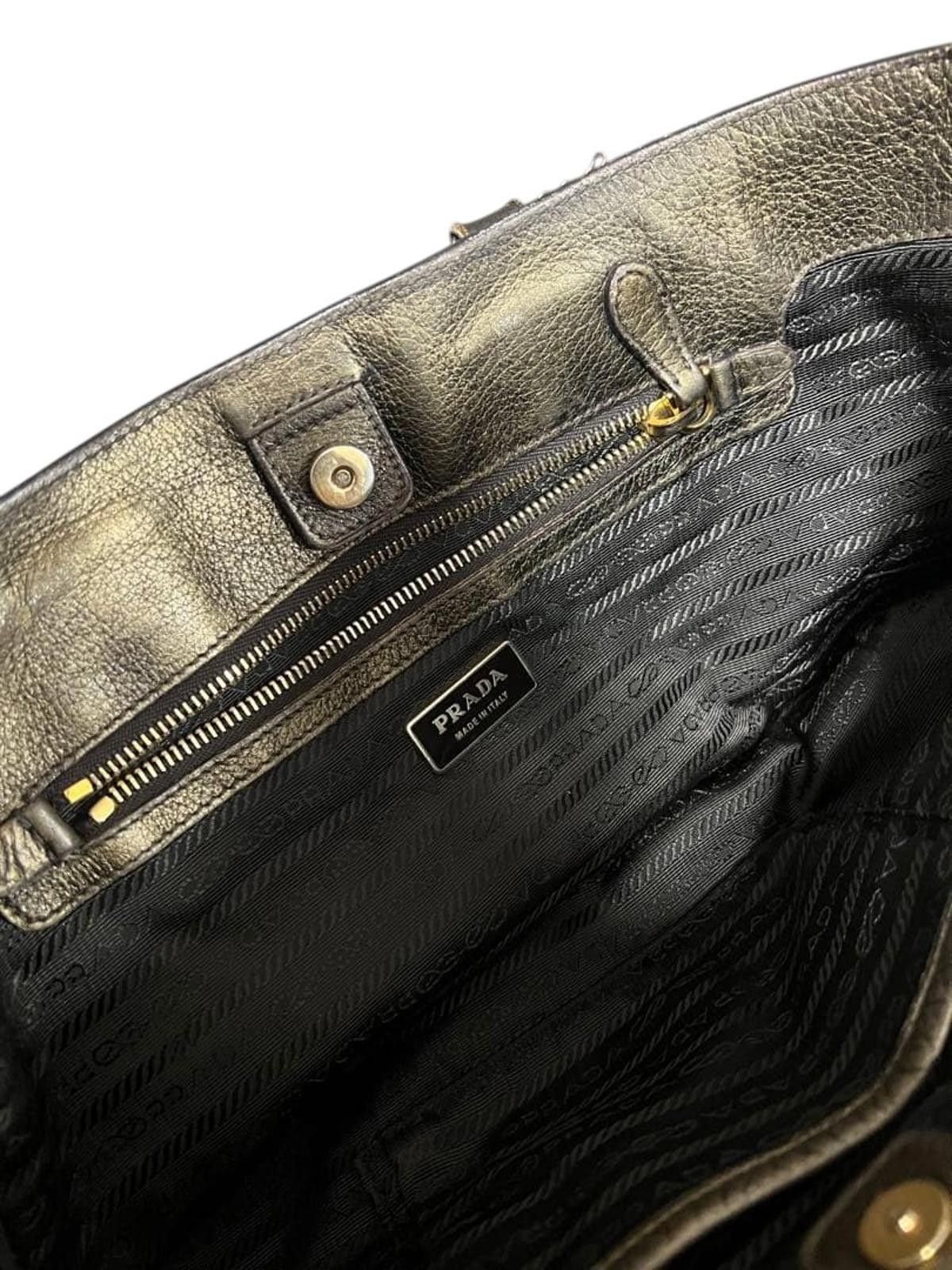 Prada Prada - Metallic Leather Handbag Size ONE SIZE - 6 Thumbnail