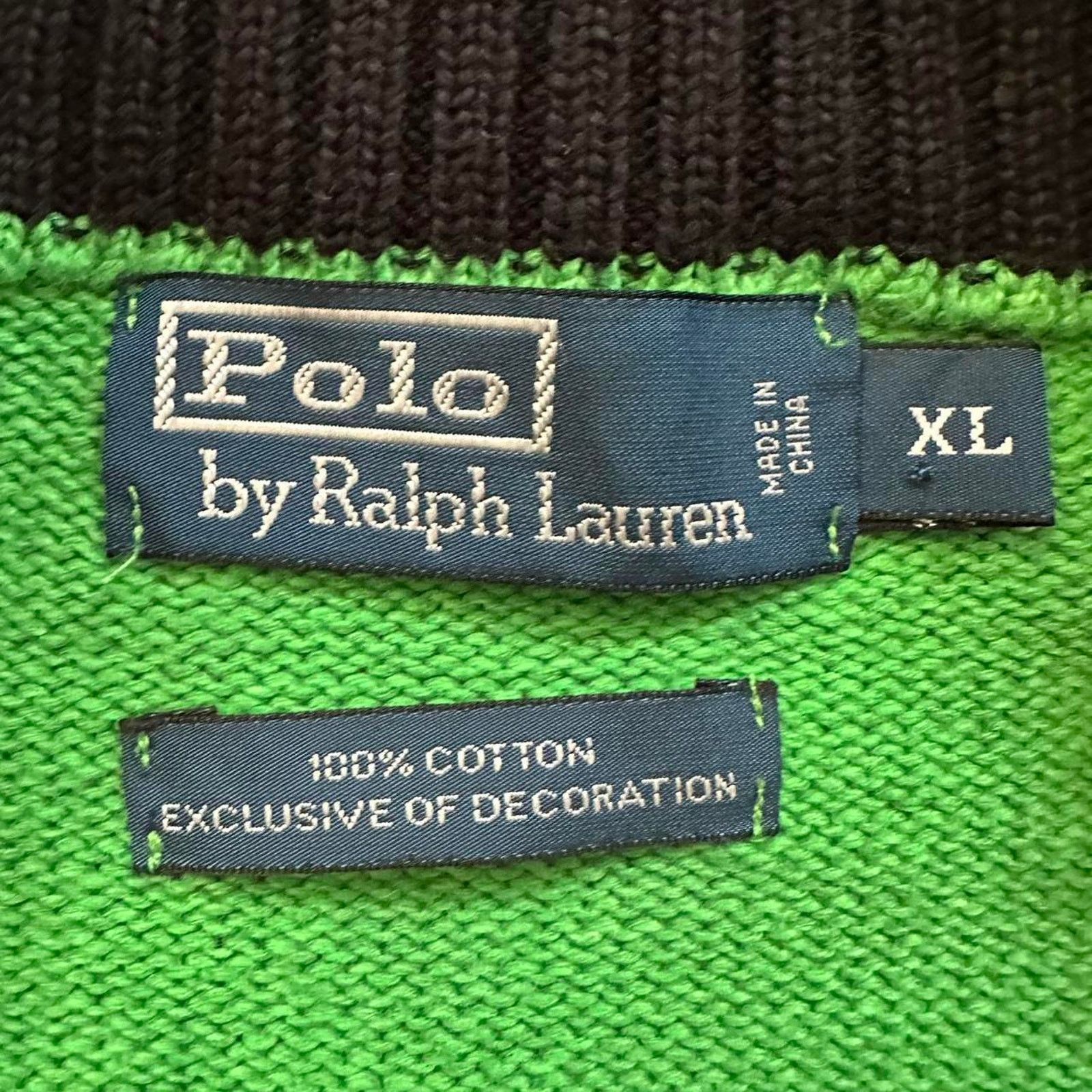 Polo Ralph Lauren × Vintage Polo Ralph Lauren Zip Sweater Purple Pony Leather Zipper XL Size US XL / EU 56 / 4 - 3 Thumbnail