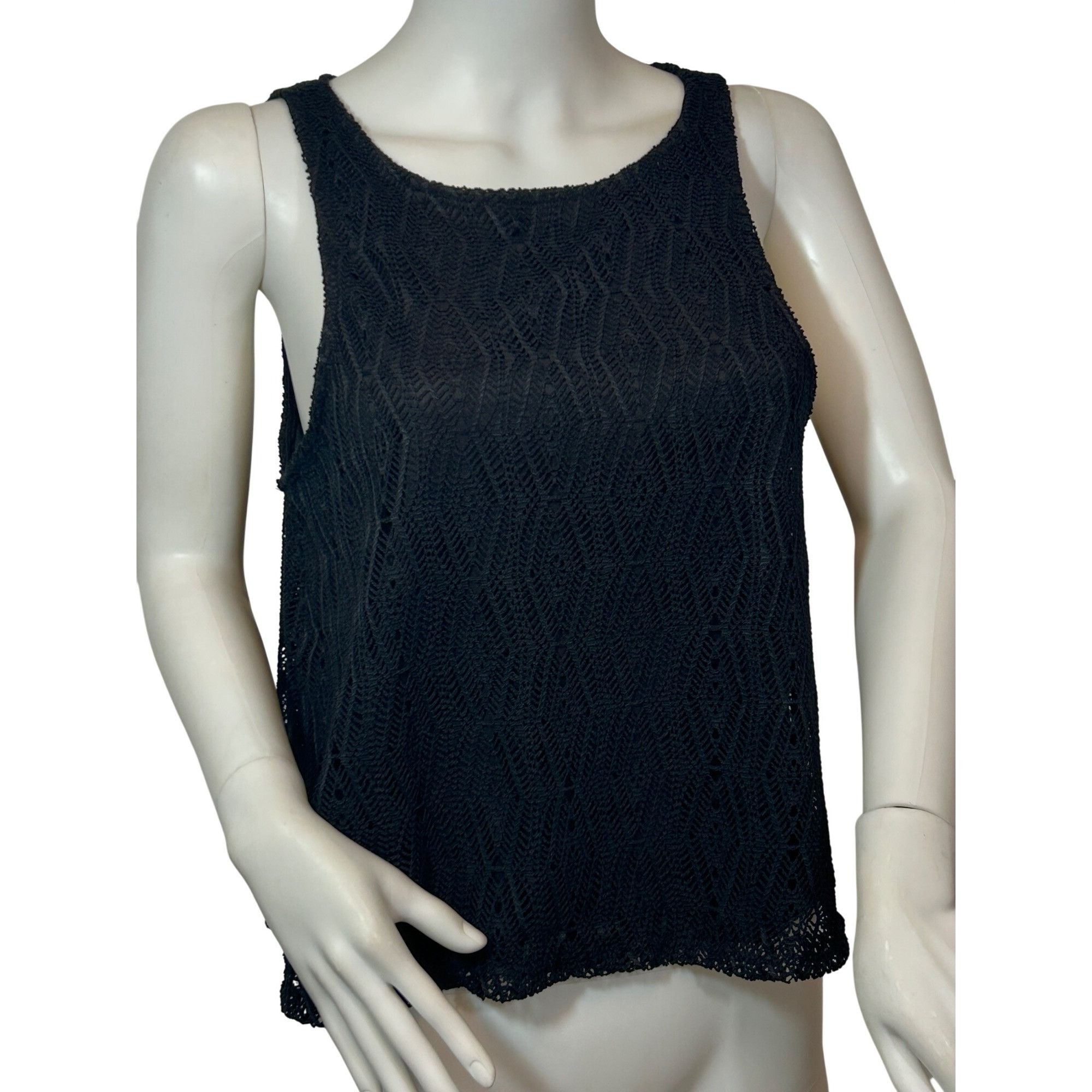 Other Love Blossom Girl Women’s Top L Black Lace Overlay Sleeveles Size L / US 10 / IT 46 - 1 Thumbnail