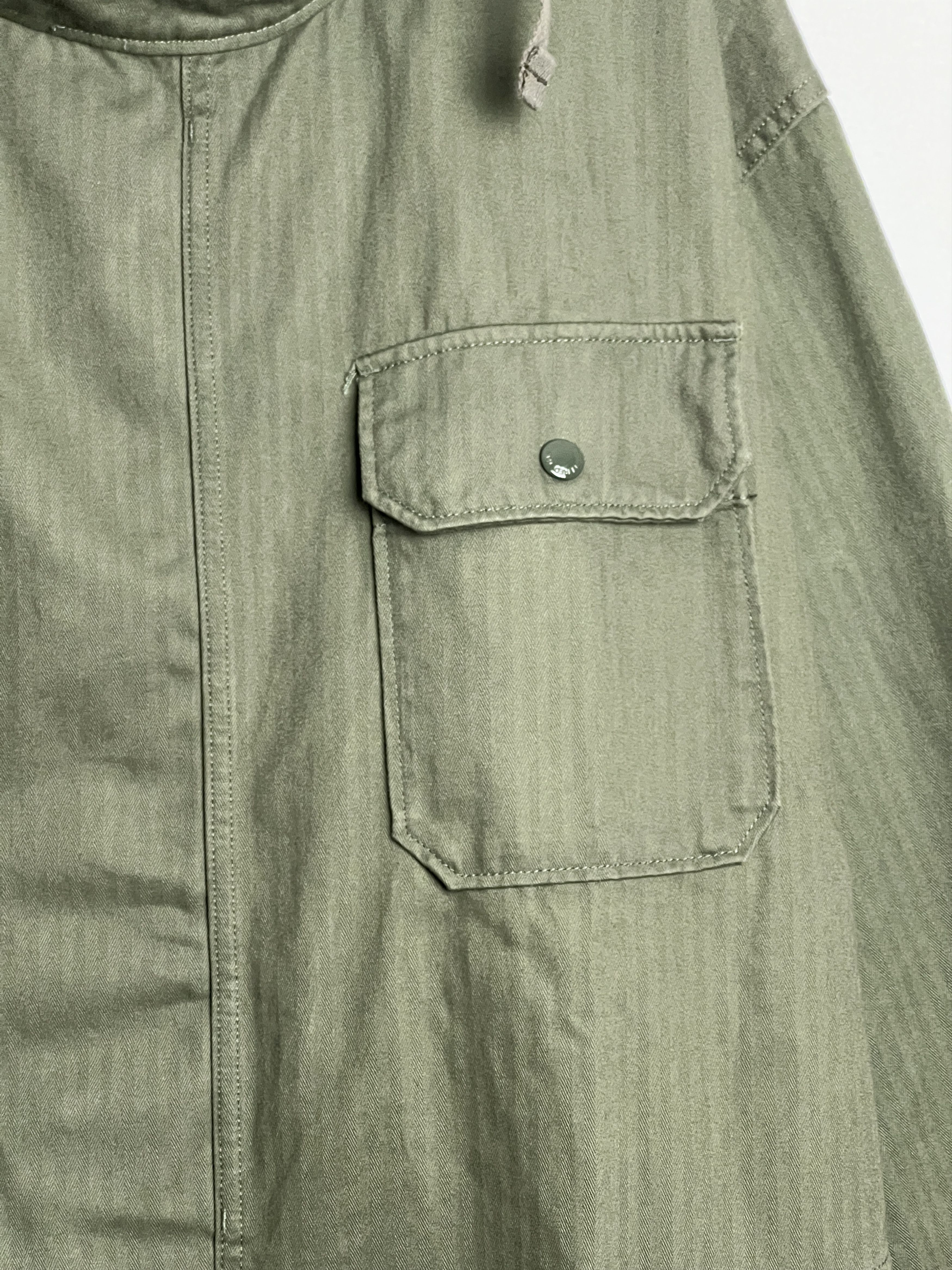 Engineered Garments Sonor Herringbone Asymmetrical Cotton Shirt Jacket Size US M / EU 48-50 / 2 - 4 Thumbnail