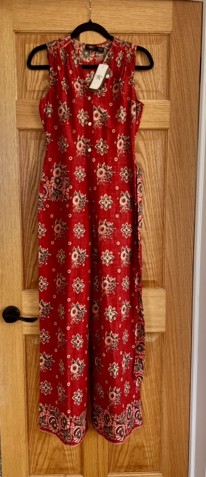 RRL Ralph Lauren *NWT RRL Double RL Ralph Lauren Floral-Print Cotton Jumpsuit Size 27" / US 4 / IT 40 - 1 Thumbnail
