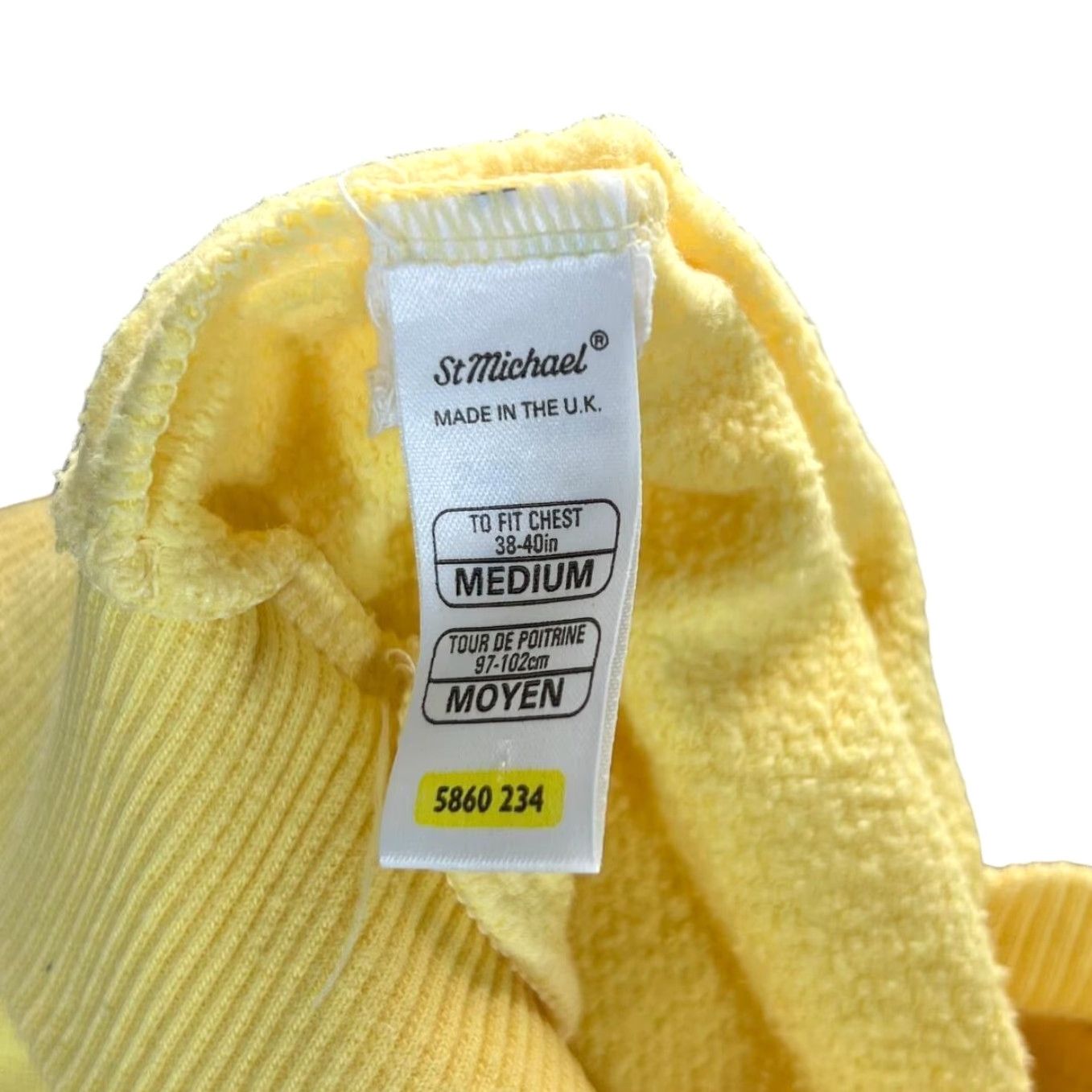 Vintage VINTAGE 90s ST MICHAEL Marks & Spencer Yellow Collared Sweatshirt Medium Mens Sweatshirt Pullover Size US M / EU 48-50 / 2 - 4 Thumbnail