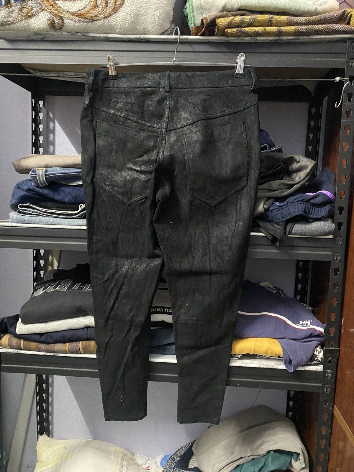 Helmut Lang Helmut Lang Black Shiny Metallic SheepSkins Pants Size US 30 / EU 46 - 2 Thumbnail