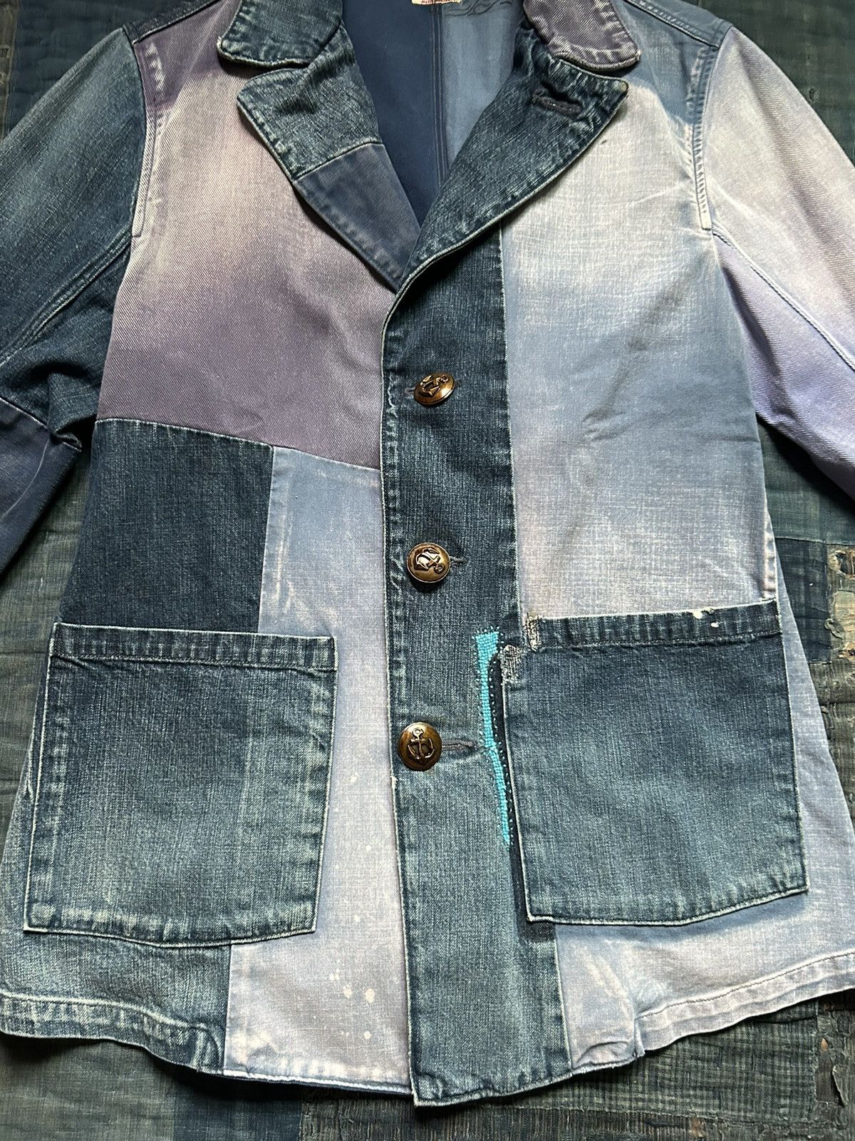 Kapital Kapital Boro Damaged Patchwork Repaired Denim Jacket Size US M / EU 48-50 / 2 - 4 Thumbnail