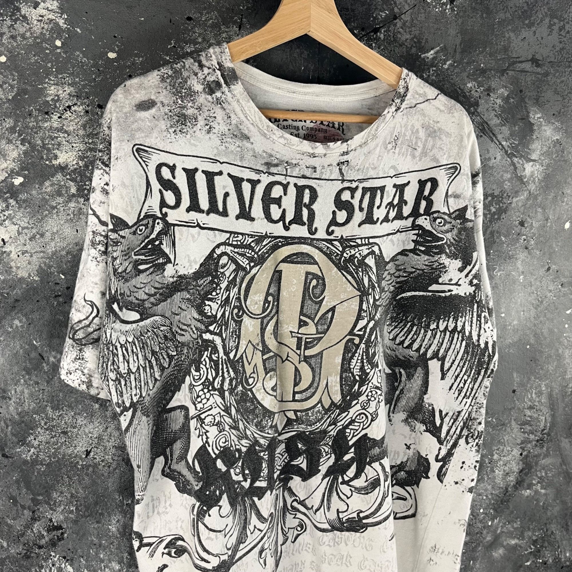 Vintage Vintage Y2K Silver Star shirt Size US L / EU 52-54 / 3 - 3 Thumbnail