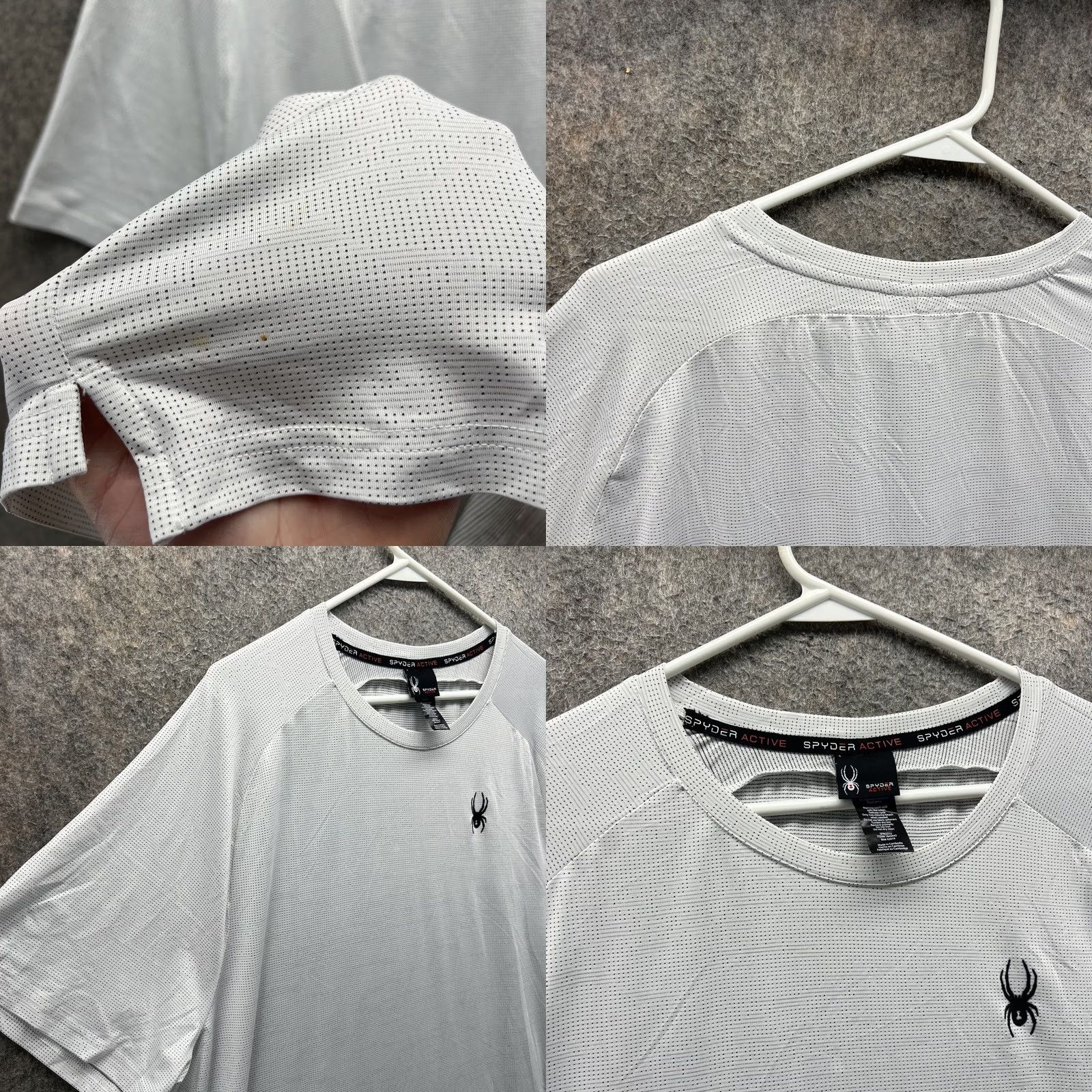 Spyder Spyder Shirt Mens 2XL Lightweight Athletic Performance Tee Grey Baseball Sport Workout Crew Neck Short Sleeve Geometric Spider Logo Size US XXL / EU 58 / 5 - 8 Thumbnail