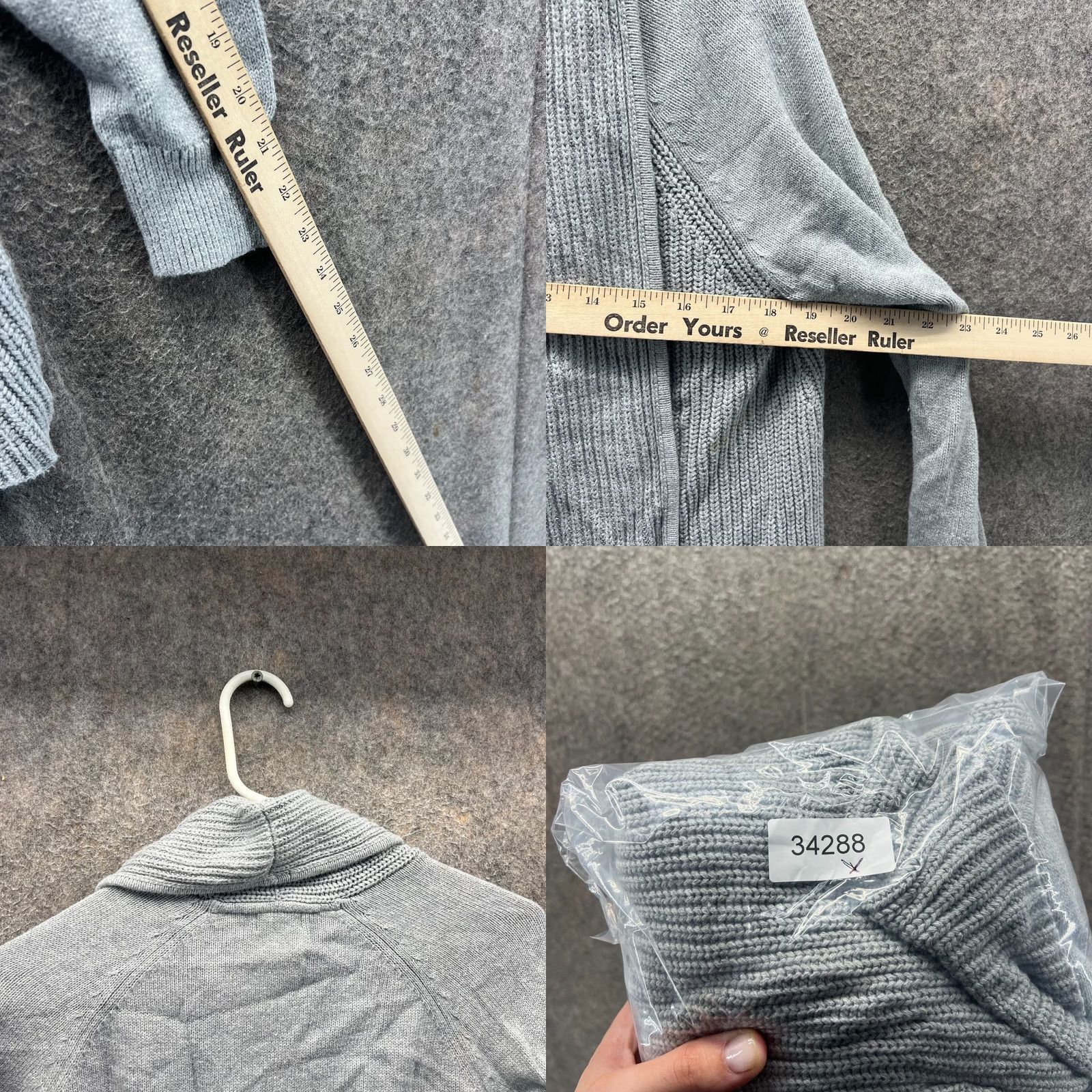 Vintage L.L. Bean Cardigan Womens Large Gray Open Front Cotton Blend Knit Jacket Cardigan Open Front Ribbed Knit Casual Size L / US 10 / IT 46 - 8 Thumbnail