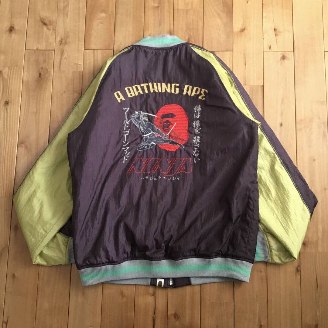 Bape BAPE NINJA SOUVENIR JACKET Brown x Yellow a bathing ape Size US L / EU 52-54 / 3 - 3 Thumbnail