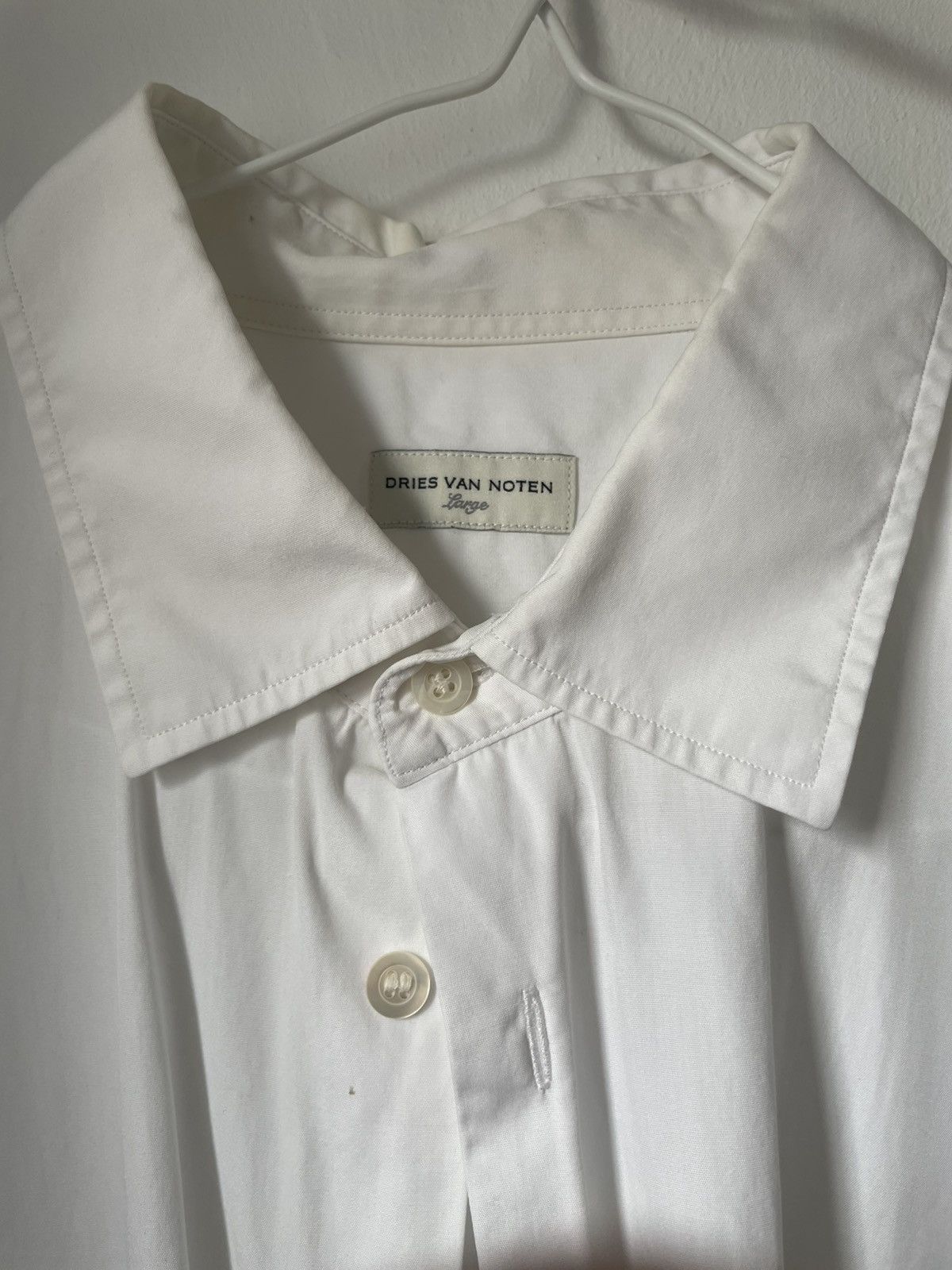 Dries Van Noten Dries Van Noten oversized white button up shirt L Size US L / EU 52-54 / 3 - 3 Thumbnail