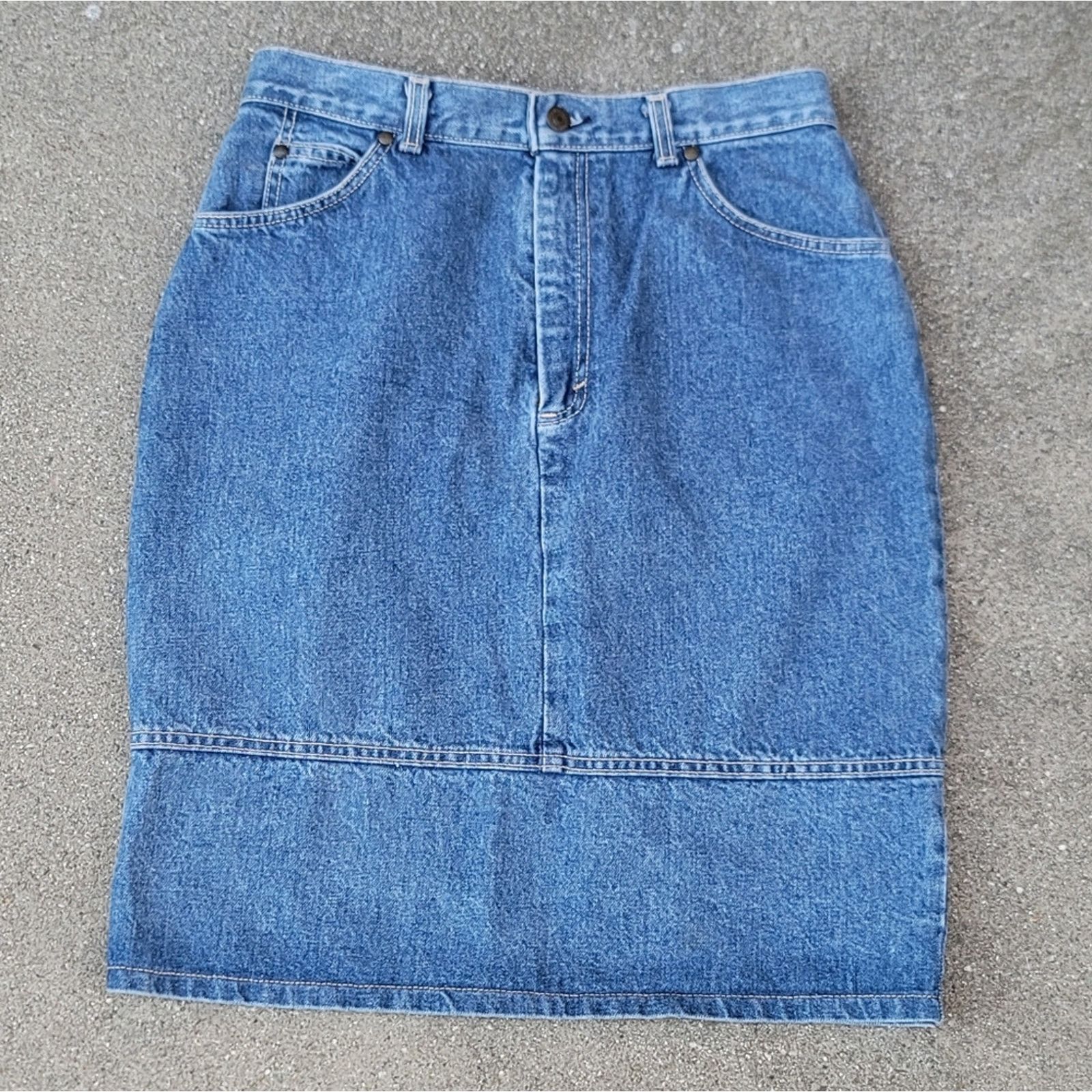 Levi's Vtg Levi's Fitted Midi Denim Skirt Size 28" / US 6 / IT 42 - 2 Thumbnail