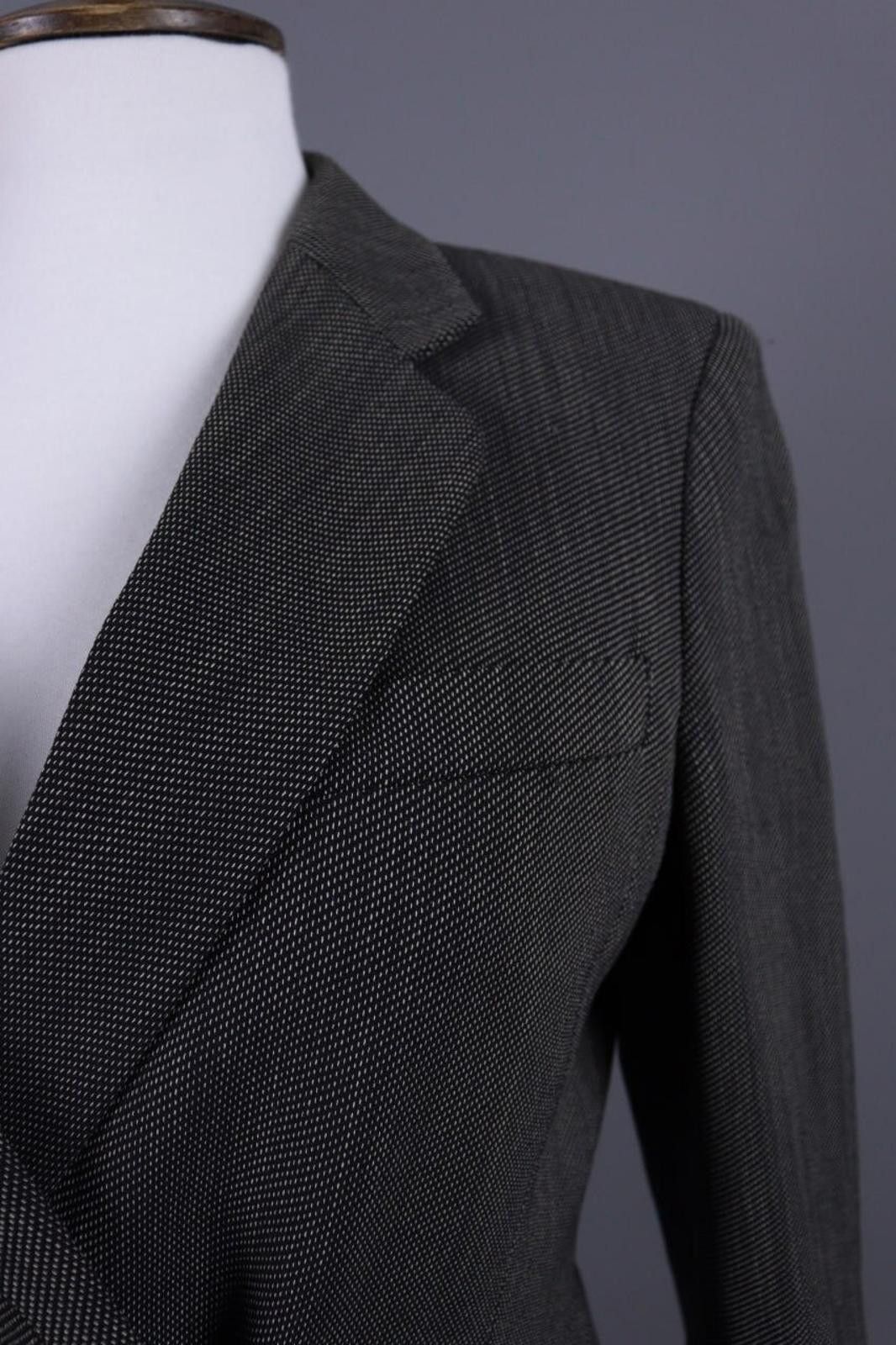 Designer Max Mara Gray Wool Double Breasted Blazer Jacket Size 40 / S Size S / US 4 / IT 40 - 4 Thumbnail