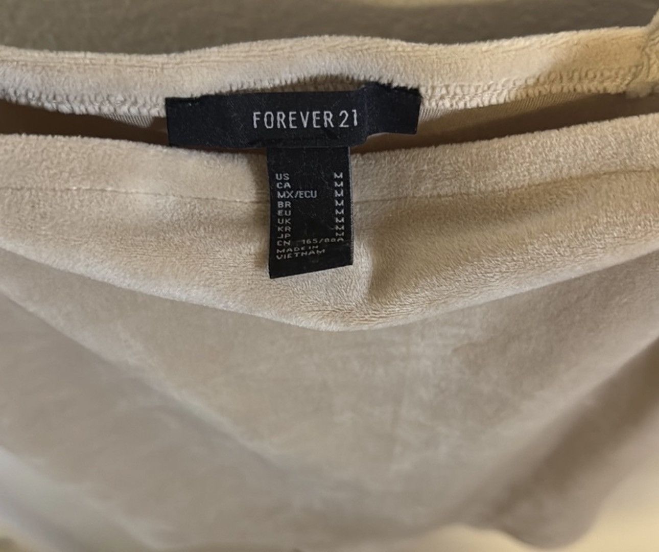 Forever 21 Bodysuit Velvet Beige Size M / US 6-8 / IT 42-44 - 2 Thumbnail