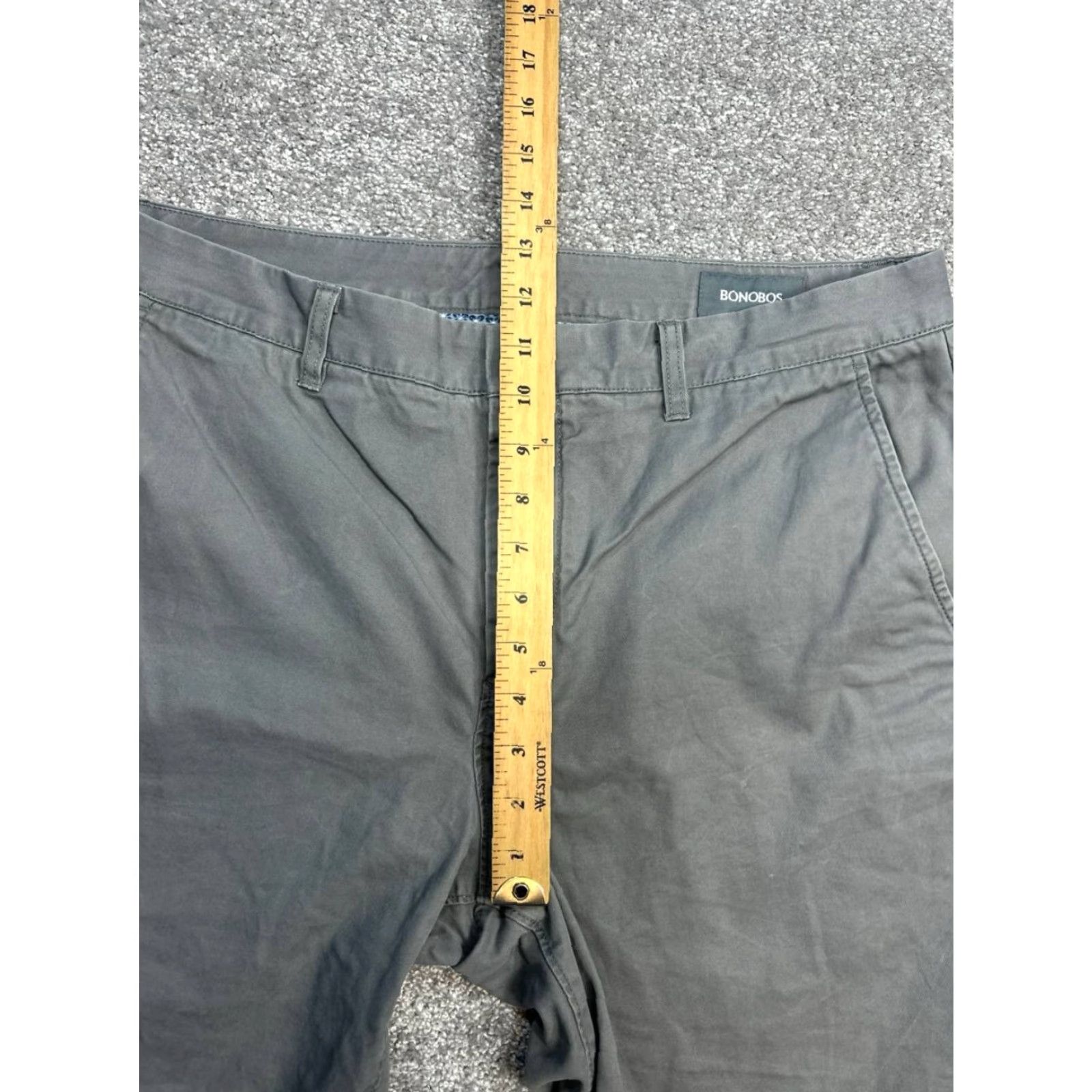 Bonobos Bonobos Chino Shorts Mens 36 Gray Cotton Mid Rise Flat Front Zip Fly Outdoor Size US 36 / EU 52 - 4 Thumbnail