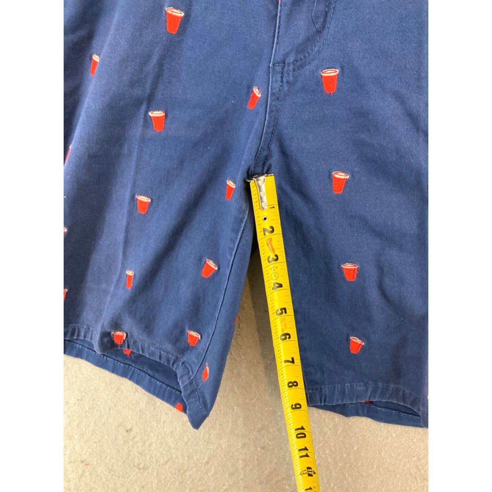 Vintage Request Jeans Mens Shorts 34 Blue Solid Chino Flat Front Casual mid rise 34in Cotton Blend Mens Shorts Blue Size US 34 / EU 50 - 4 Thumbnail