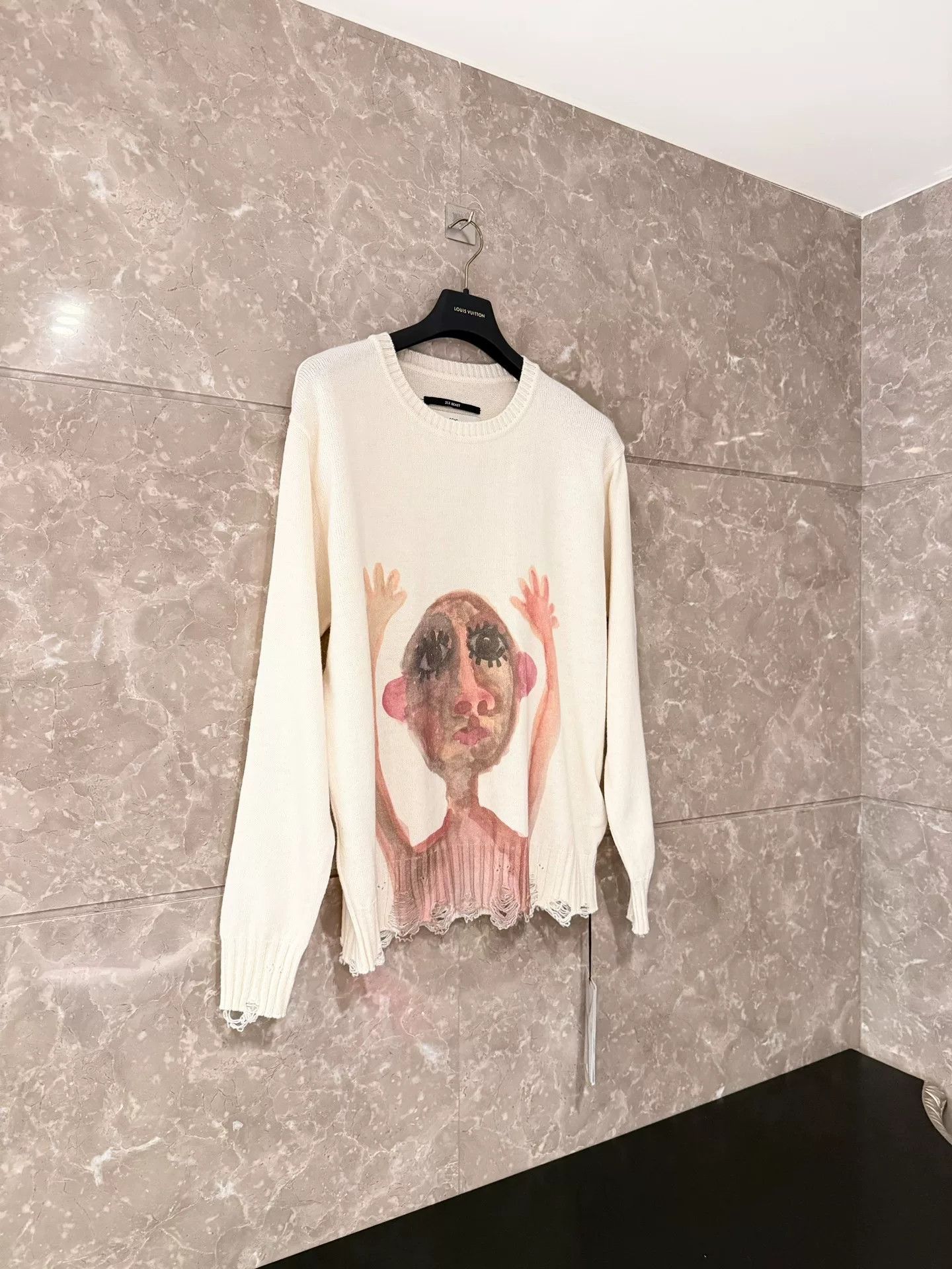 Song For The Mute Song for the Mute Beige Distressed Knit Sweater Size US S / EU 44-46 / 1 - 1 Thumbnail