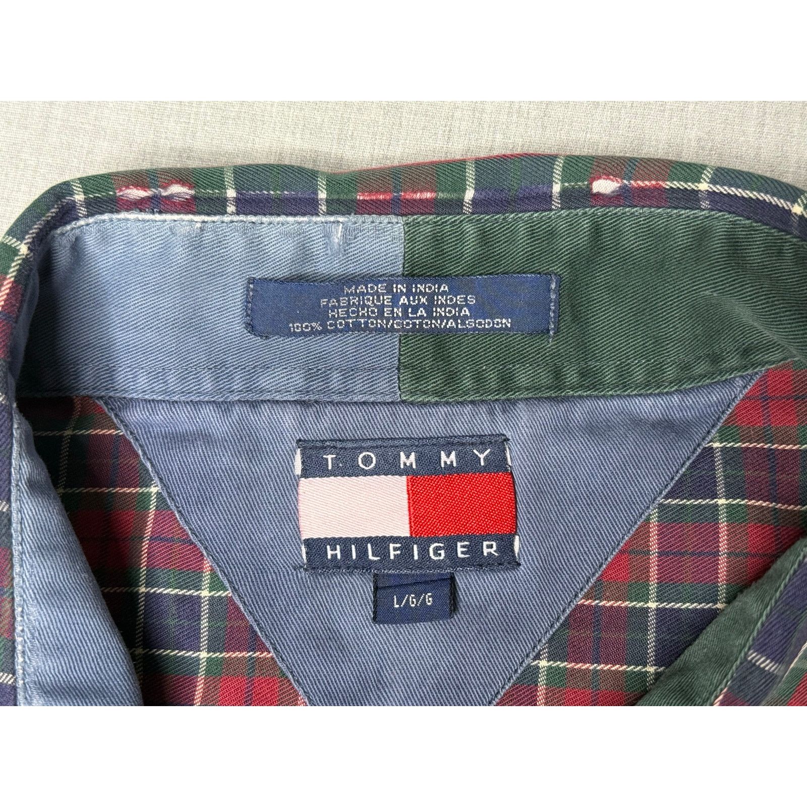 Tommy Hilfiger × Vintage Vintage Tommy Hilfiger Plaid Button Down Dress Shirt Large Size US L / EU 52-54 / 3 - 3 Thumbnail