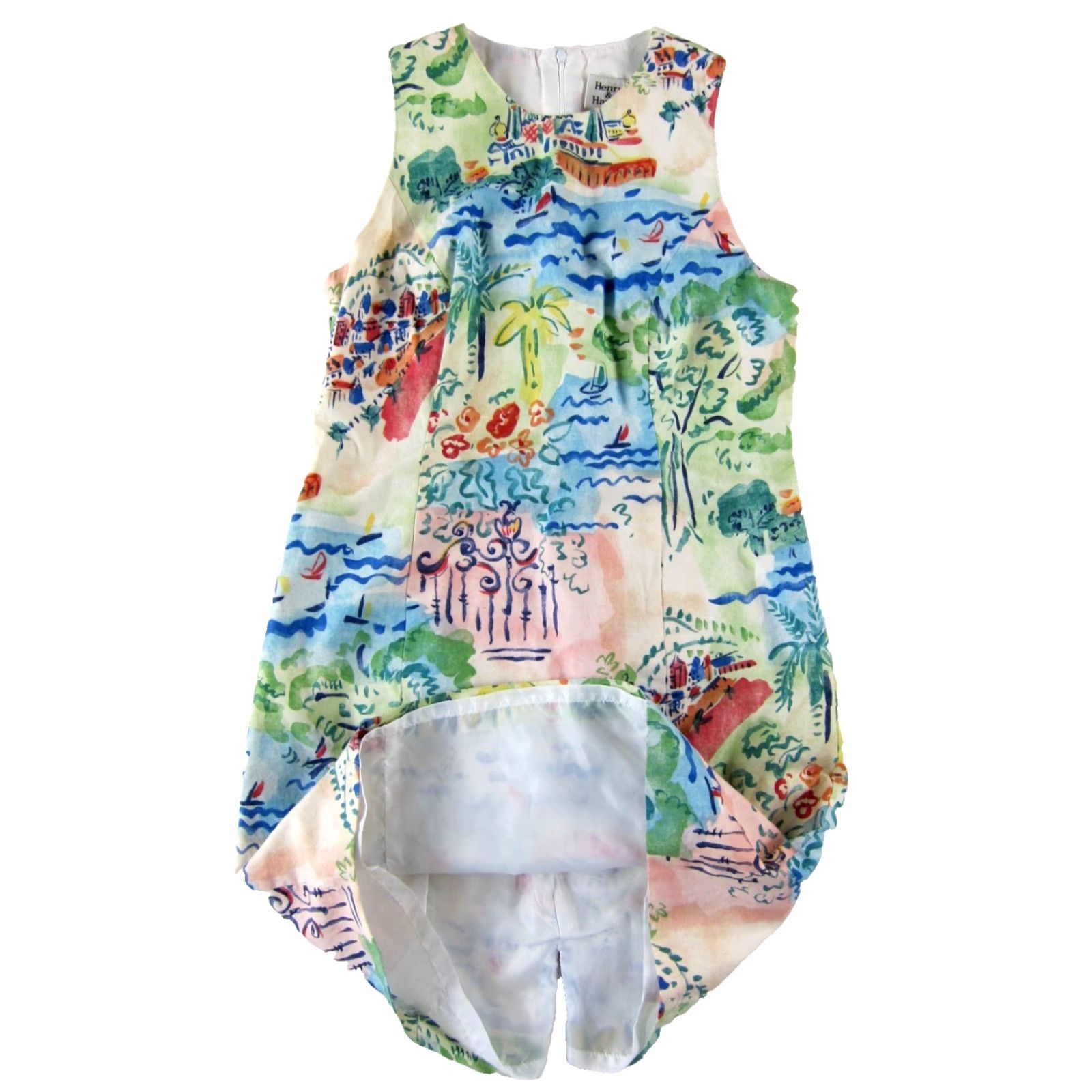 Vintage VINTAGE Henry & Harvie Green Floral Cotton Sleeveless Tank Dress M Size M / US 6-8 / IT 42-44 - 5 Thumbnail