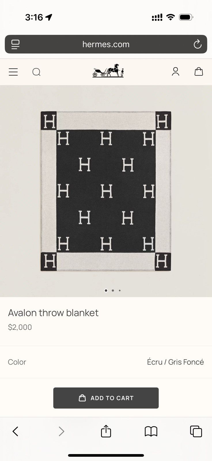 Hermes Avalon Throw Blanket Size ONE SIZE - 5 Thumbnail