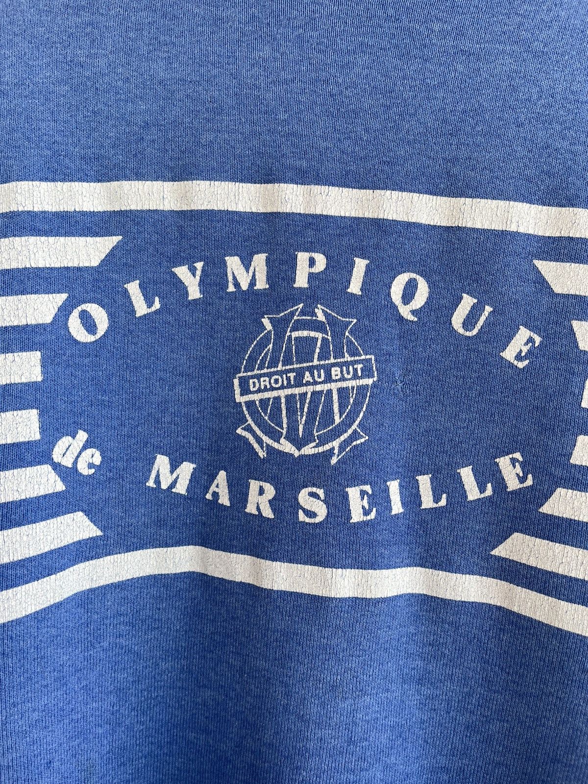 Vintage Olympique De Marseille Logo Football Sweatshirt 90s Soccer Size US XL / EU 56 / 4 - 8 Thumbnail