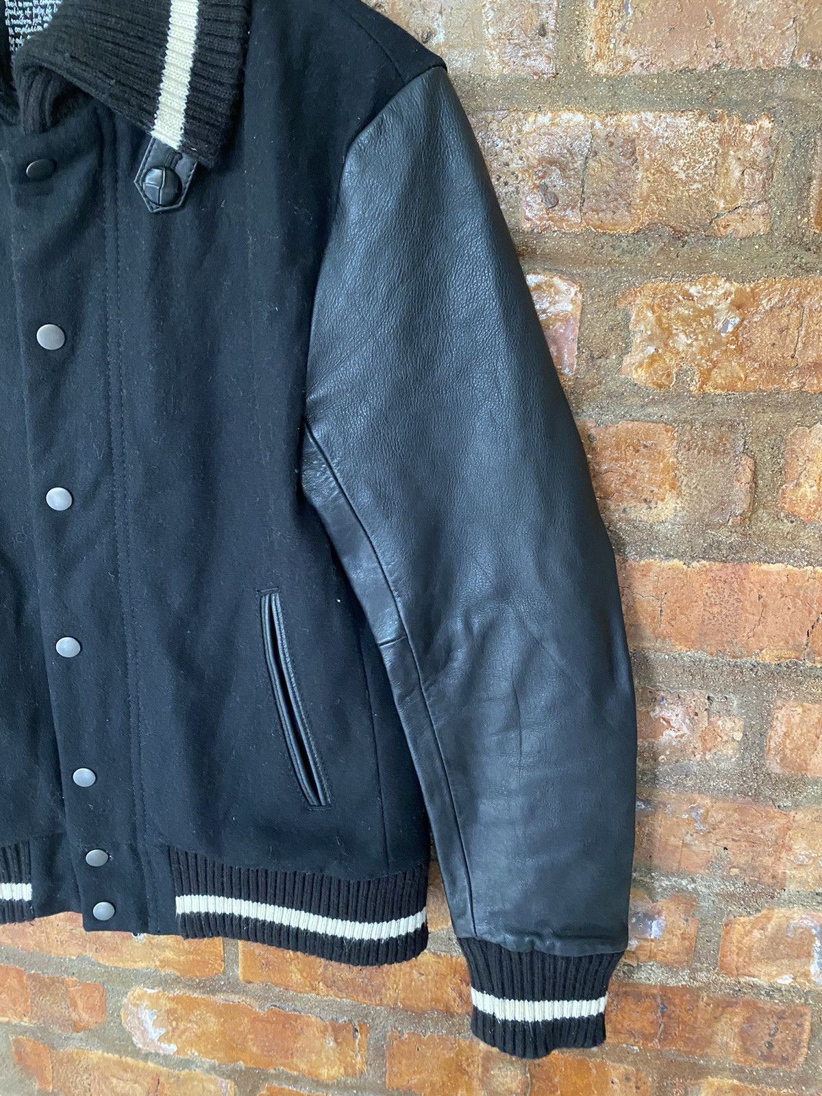 NANO universe Iconic Nano Universe Black Leather varsity Jacket Size US M / EU 48-50 / 2 - 7 Thumbnail