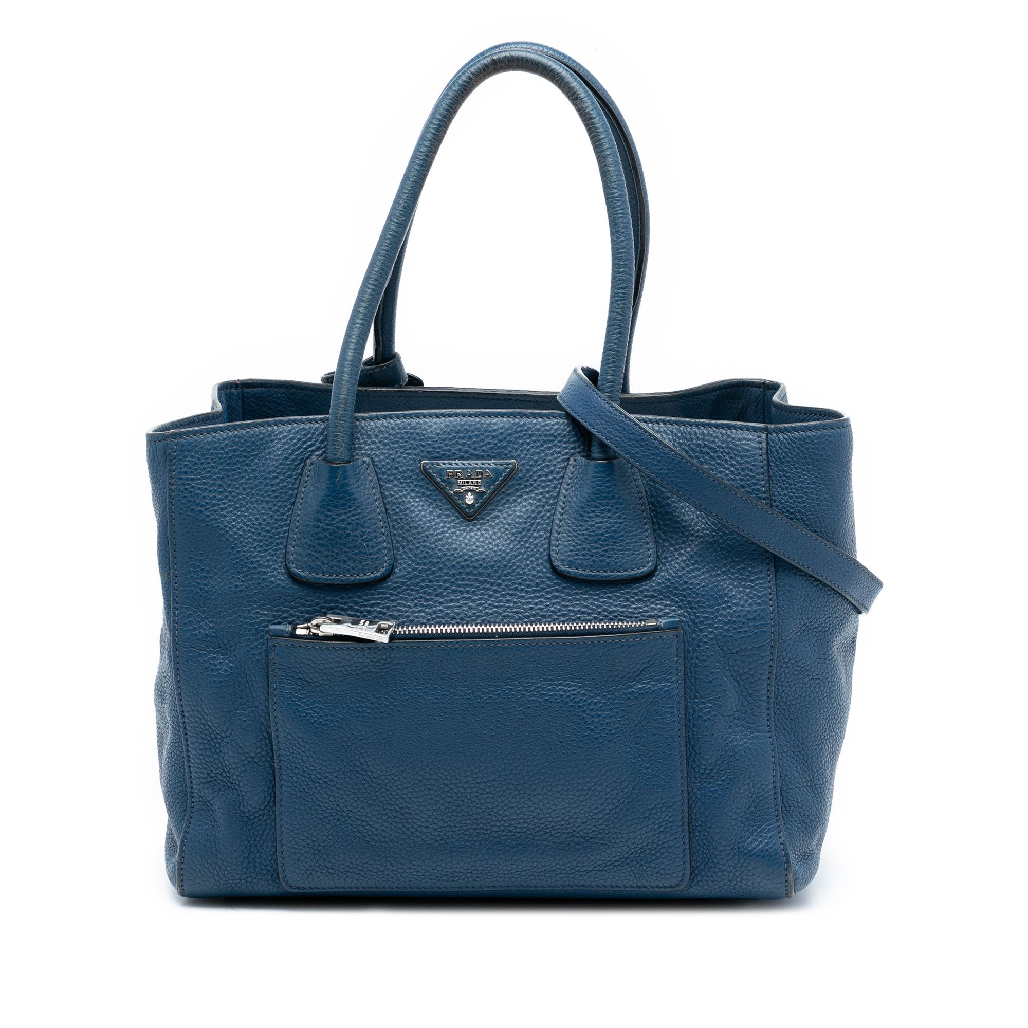 Prada Prada Vitello Daino Front Pocket Open Convertible Tote Size ONE SIZE - 1 Thumbnail