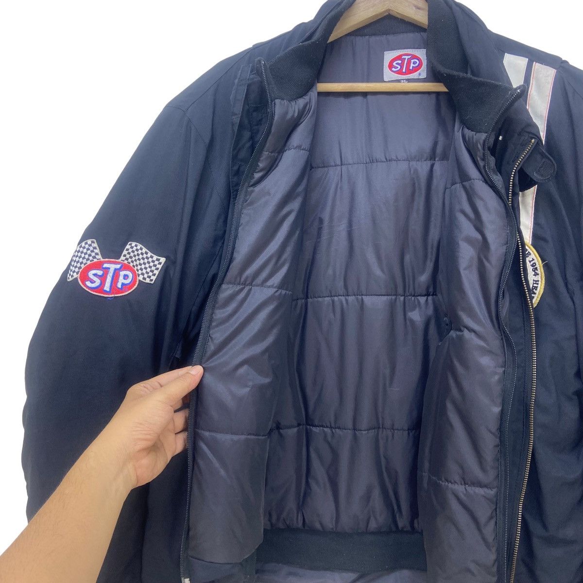 Other STP Oil Treatment US Flag Padded Biker Jacket Size US L / EU 52-54 / 3 - 18 Thumbnail
