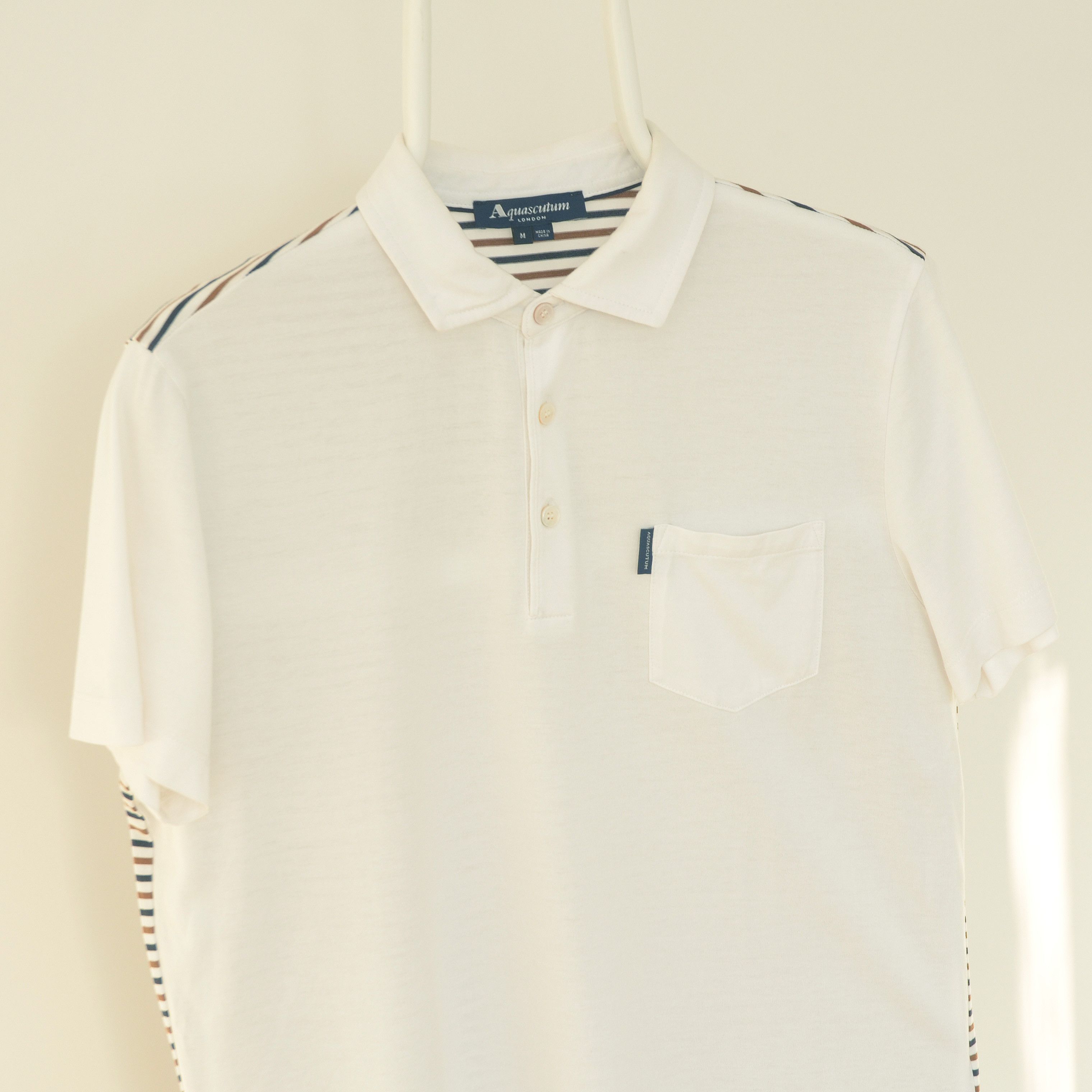 Aquascutum Aquascutum Short Sleeve Polo White Perfect T-Shirt Stripe Size US M / EU 48-50 / 2 - 3 Thumbnail