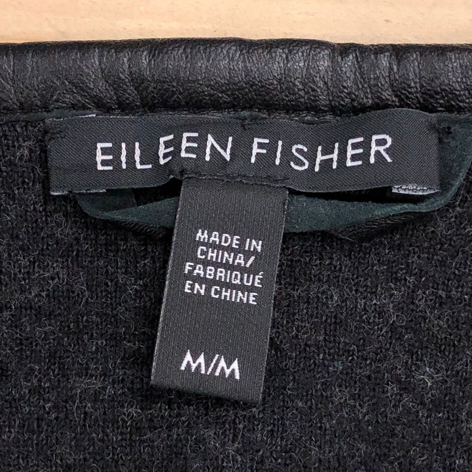 Eileen Fisher Eileen Fisher Size M Jacket Collarless Wool Leather Panel Size M / US 6-8 / IT 42-44 - 12 Thumbnail