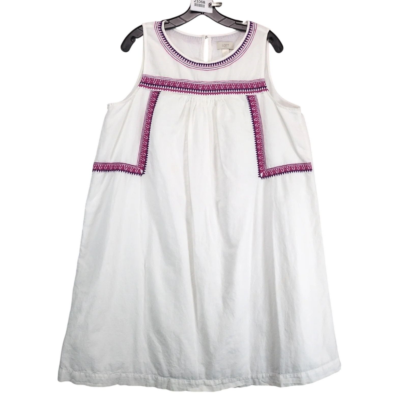 Loft Loft White Linen Blend Sleeveless Shift Dress Sz XL Boho Size XL / US 12-14 / IT 48-50 - 1 Thumbnail