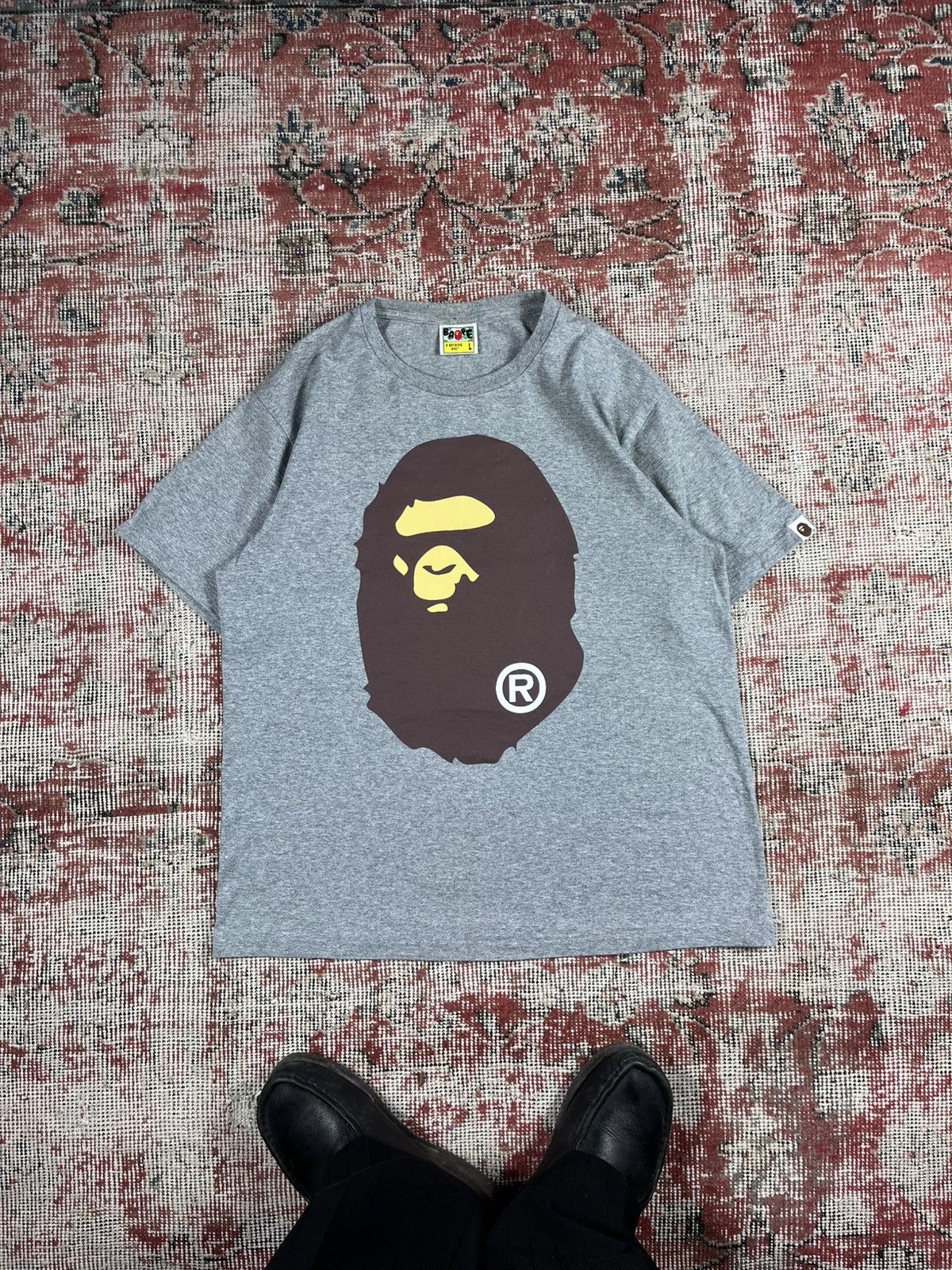 Bape GREY BIG APE BAPE TEE Size US L / EU 52-54 / 3 - 1 Thumbnail