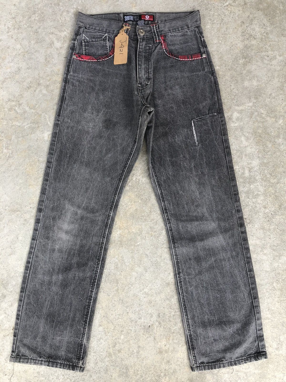 Southpole Vintage Southpole Baggy Jeans Embroidered Logo Distressed Size US 29 - 2 Thumbnail