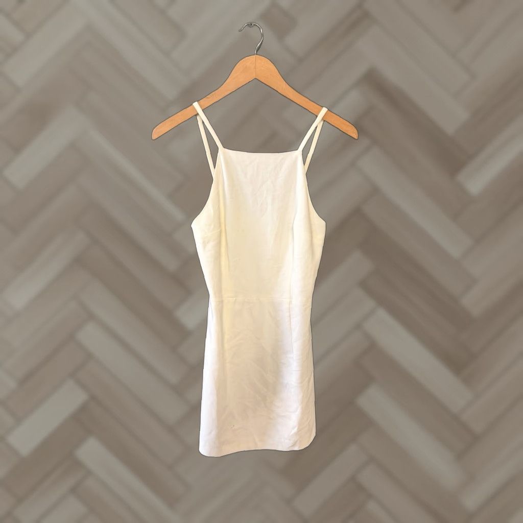 French Connection French Connection Womens White Sleeveless Slip Dress Short Size 0 Size 25" / US 0 / IT 36 - 1 Thumbnail