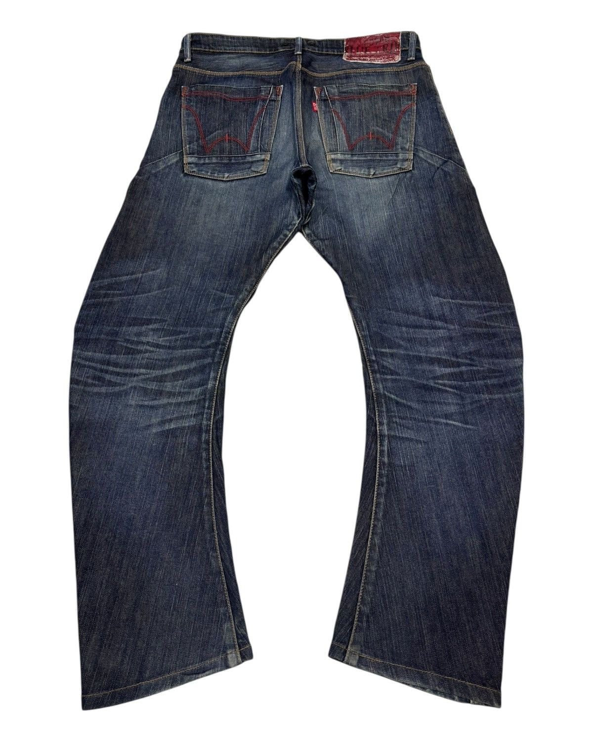 Kapital Edwin Blue Trip Curved Banana Cut Loose Jeans Size US 34 / EU 50 - 2 Thumbnail