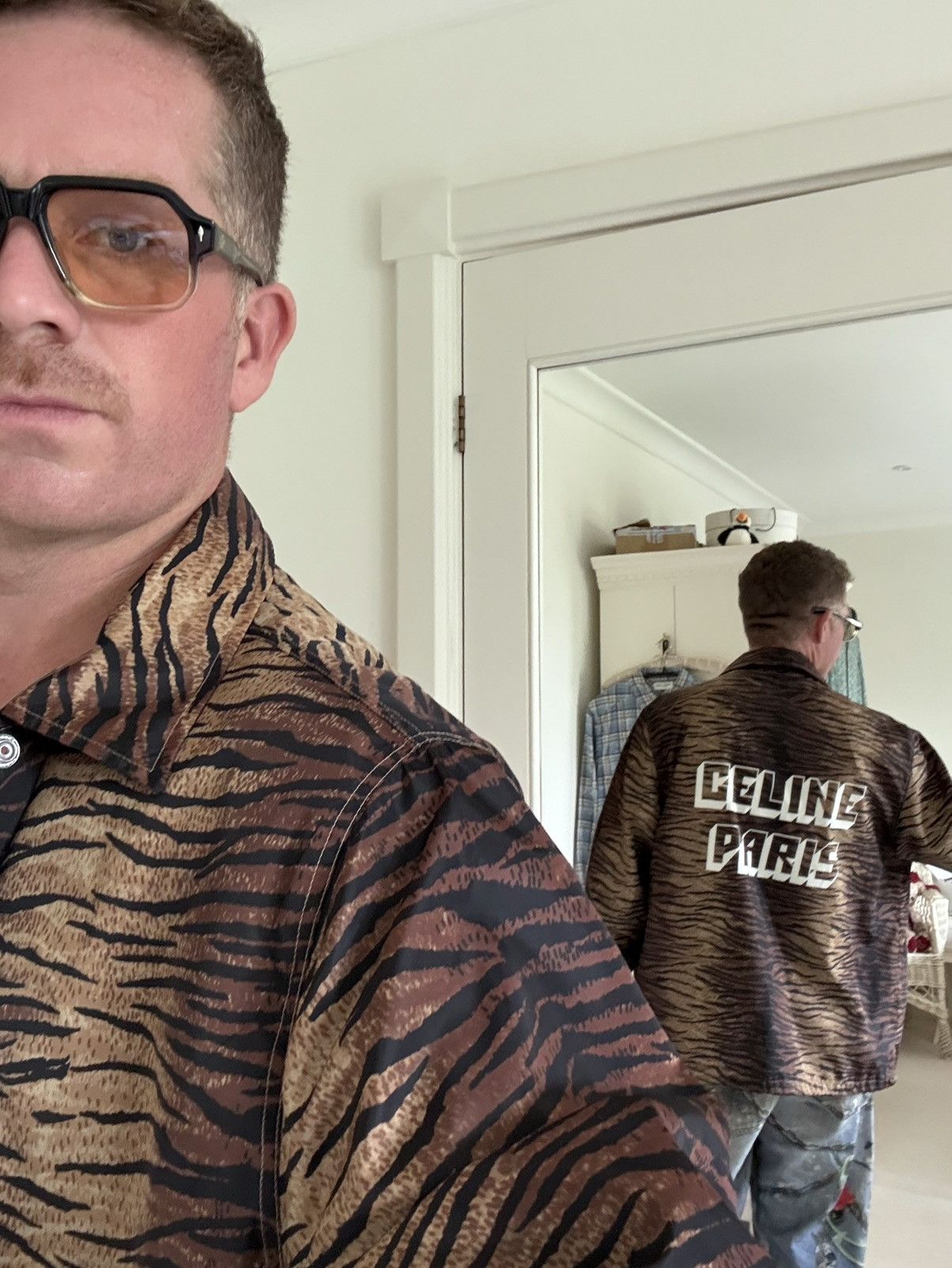 Celine $1.9k Celine tiger animal logo print coach jacket L XL Hedi Size US L / EU 52-54 / 3 - 23 Thumbnail