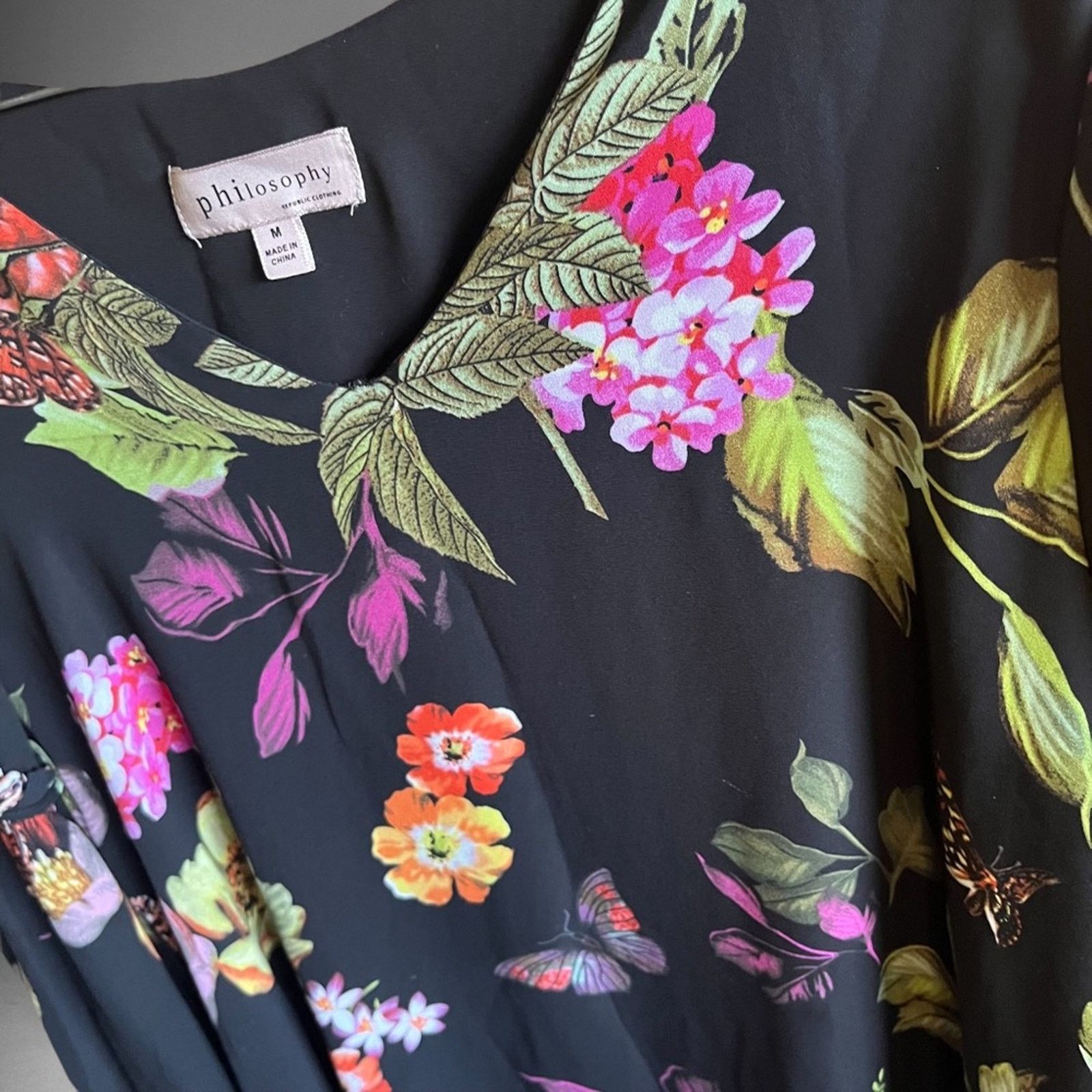 Other Philosophy Oversized Tunic Dress Women's Medium Floral Size M / US 6-8 / IT 42-44 - 3 Thumbnail