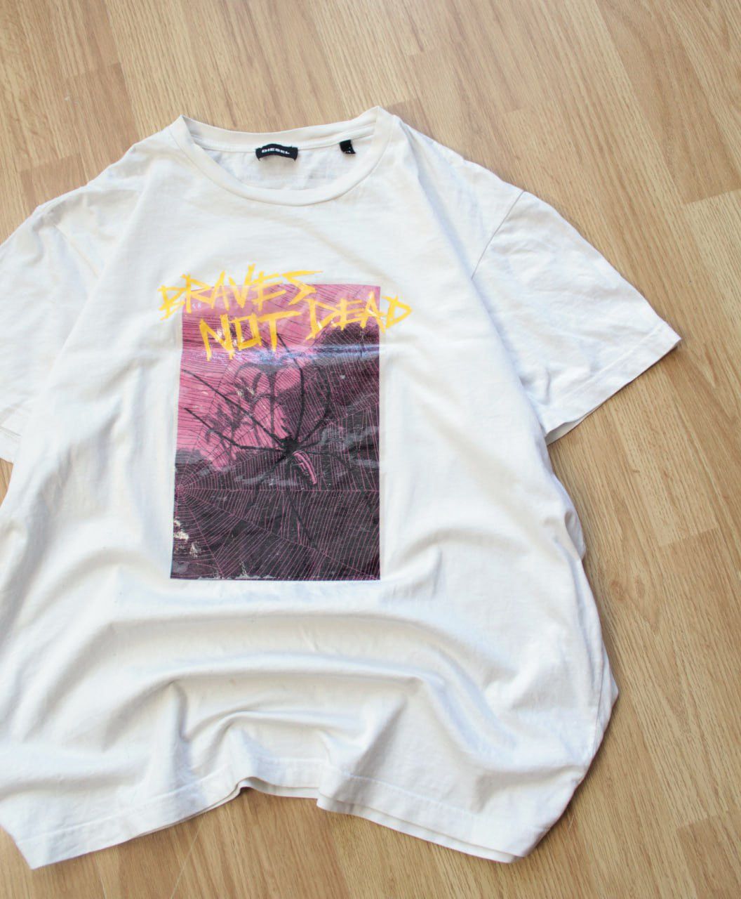 Diesel 🔥 Diesel Braves Not Dead Distressed T Shirt Y2K 90s Thrashed Size US XL / EU 56 / 4 - 1 Thumbnail