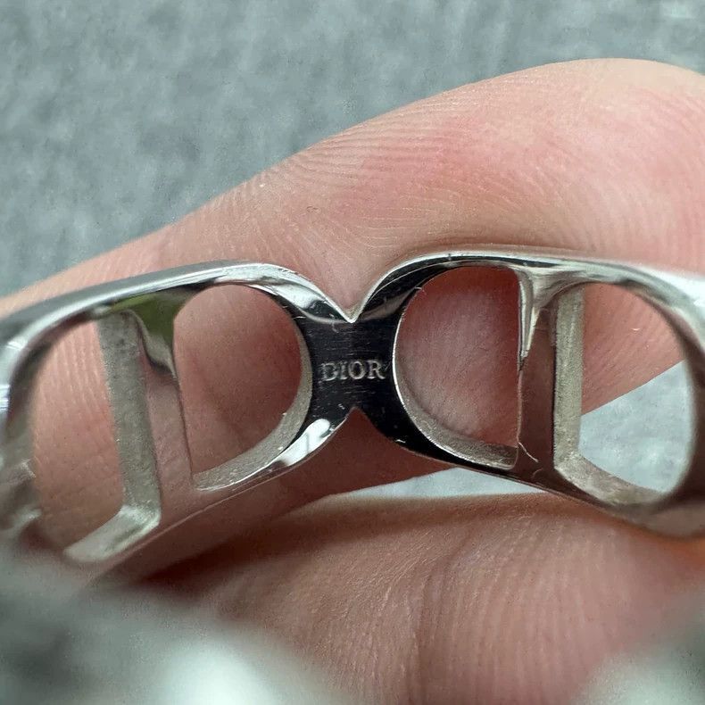 Dior Dior Silver Hollow Ring Size M-2506 Size ONE SIZE - 4 Thumbnail