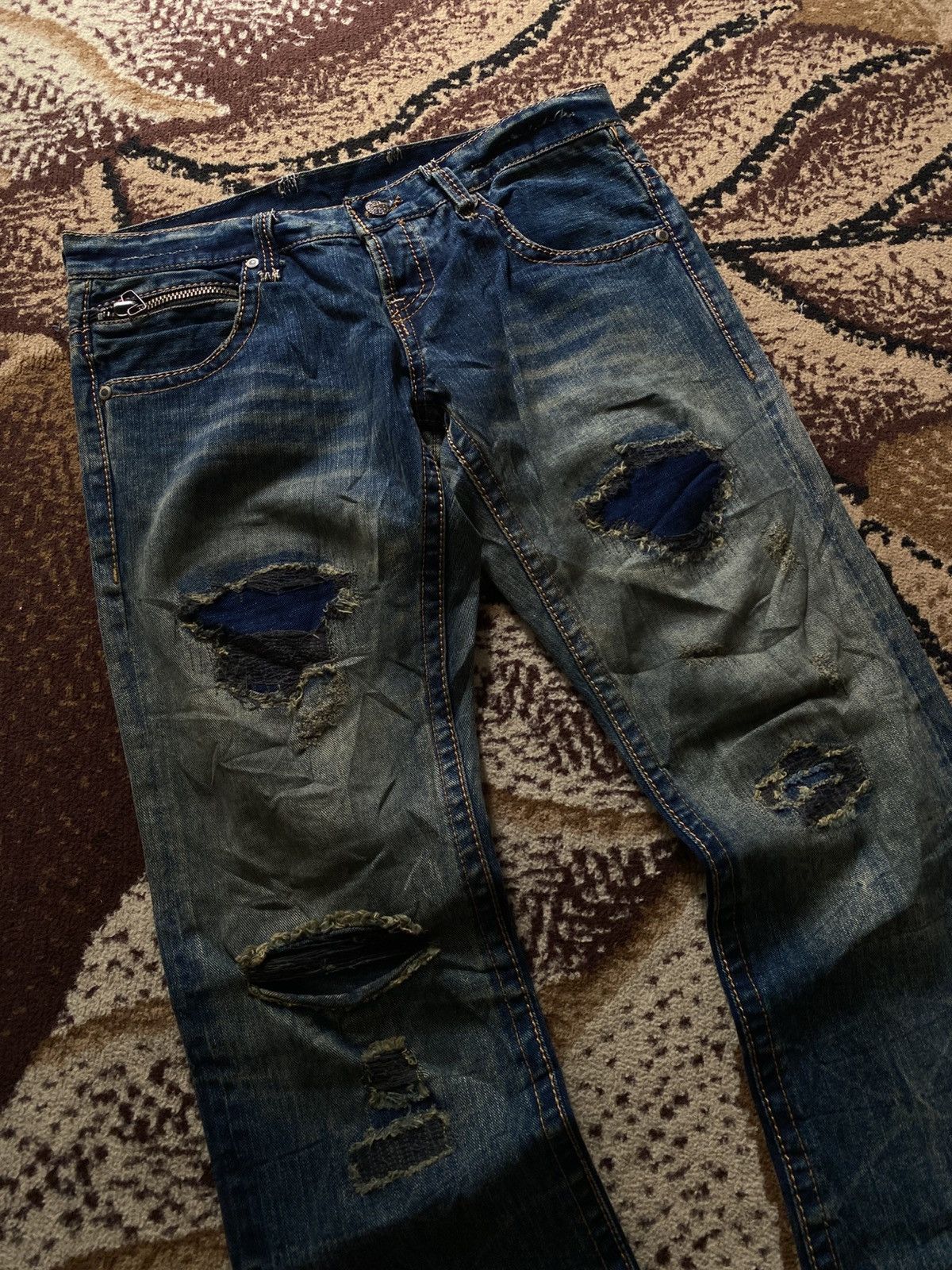 If Six Was Nine Mudwash Distressed Japanese Denim Size US 31 - 4 Thumbnail