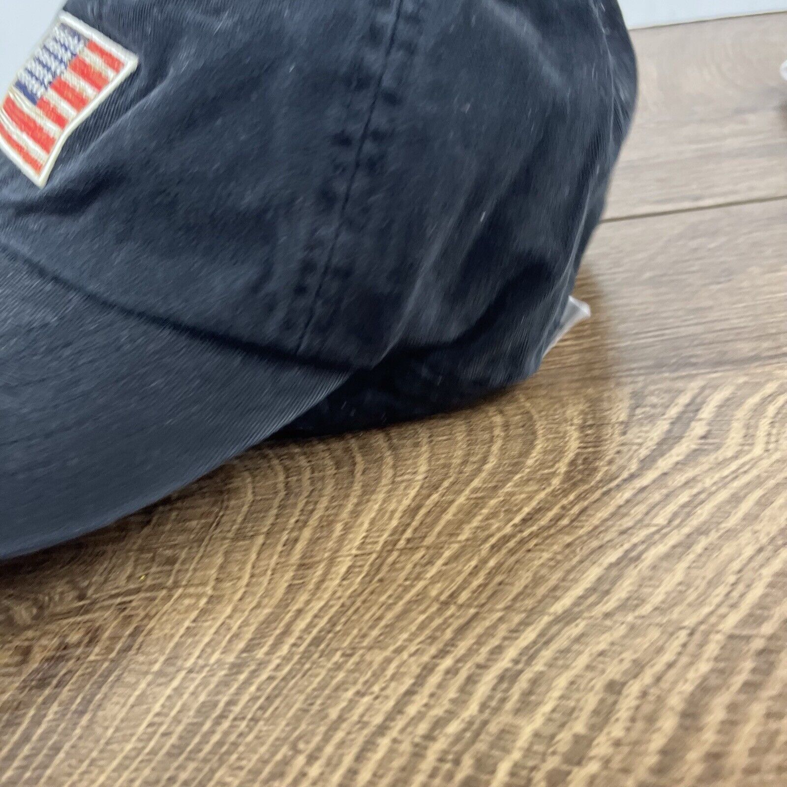Other Vintage USA Flag Patch Hat Black Cap Adjustable Hat Black Ad Size ONE SIZE - 8 Thumbnail