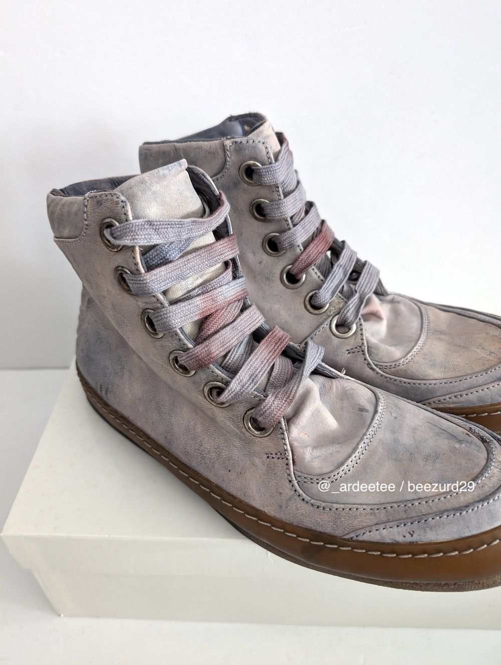 A1923 *NEW* INDIGO OIL CAVALLO HIGH SNEAKERS Size US 8 / IT 38 - 3 Thumbnail