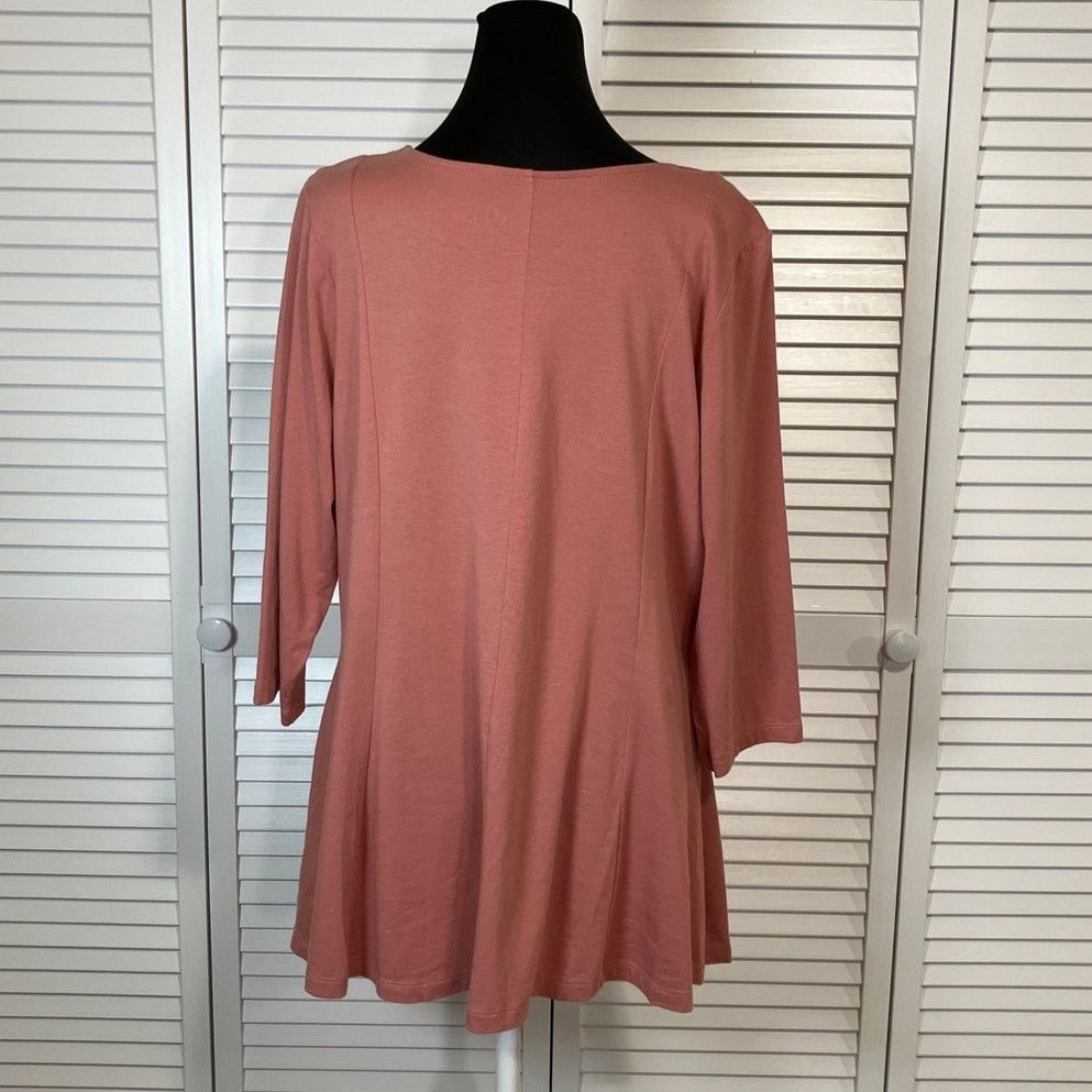 Other Denim & Company Dusty Rose Pink Tunic Flare Jersey Blouse L Size L / US 10 / IT 46 - 3 Thumbnail