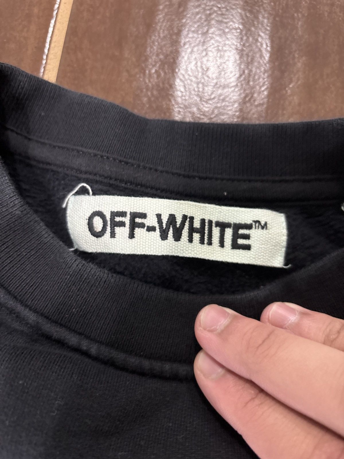 Off-White × Vlone LIGHT WEAR Off-White x Vlone Crewneck Black SZ M/Fits L Size US L / EU 52-54 / 3 - 6 Thumbnail