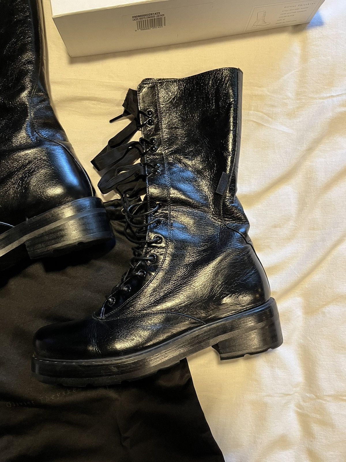 Olivier Theyskens Olivier Theyskens leather combat boots. Size US 10 / IT 40 - 3 Thumbnail
